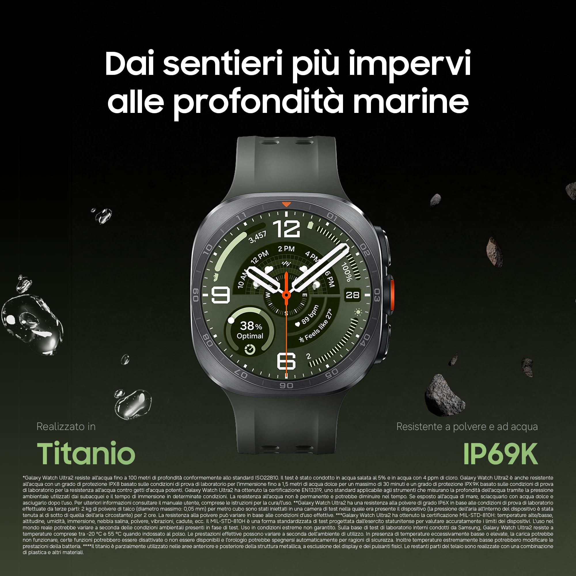 Samsung Galaxy Watch Ultra2, 47mm, Titanium Gray, LTE [Versione Italiana] | Design Resistente, 800mAh, IP69K, Luminosità 5000nit, Trail Run, Diving,10 ATM, SOS, Punteggio Energetico, Benessere Cardiaco