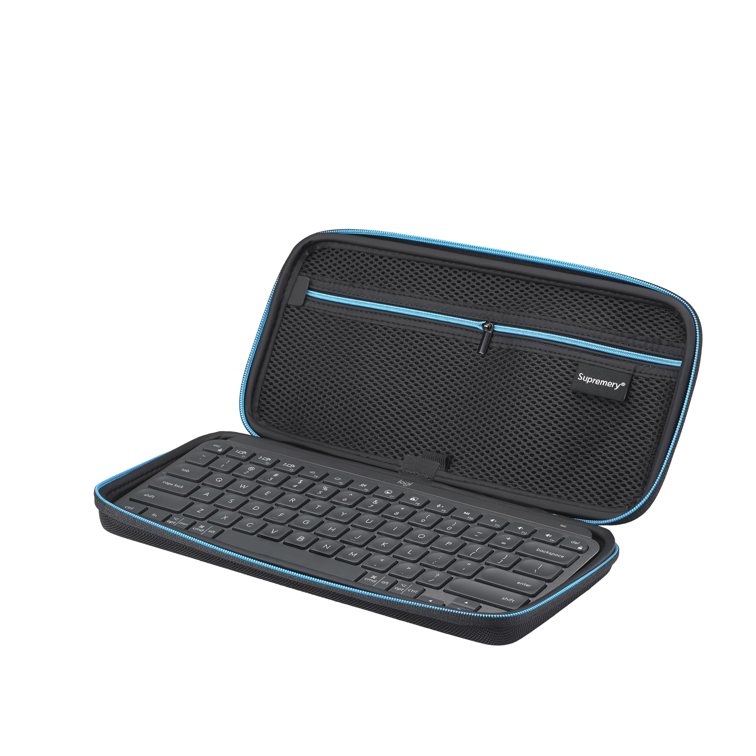 Tasche kompatibel mit Logitech MX Keys Mini Kabellose Tastatur – Hartschalen Case Hülle mit Innenorganizer & Reißverschluss – Schutz- und Transporttasche für Tastatur & Zubehör