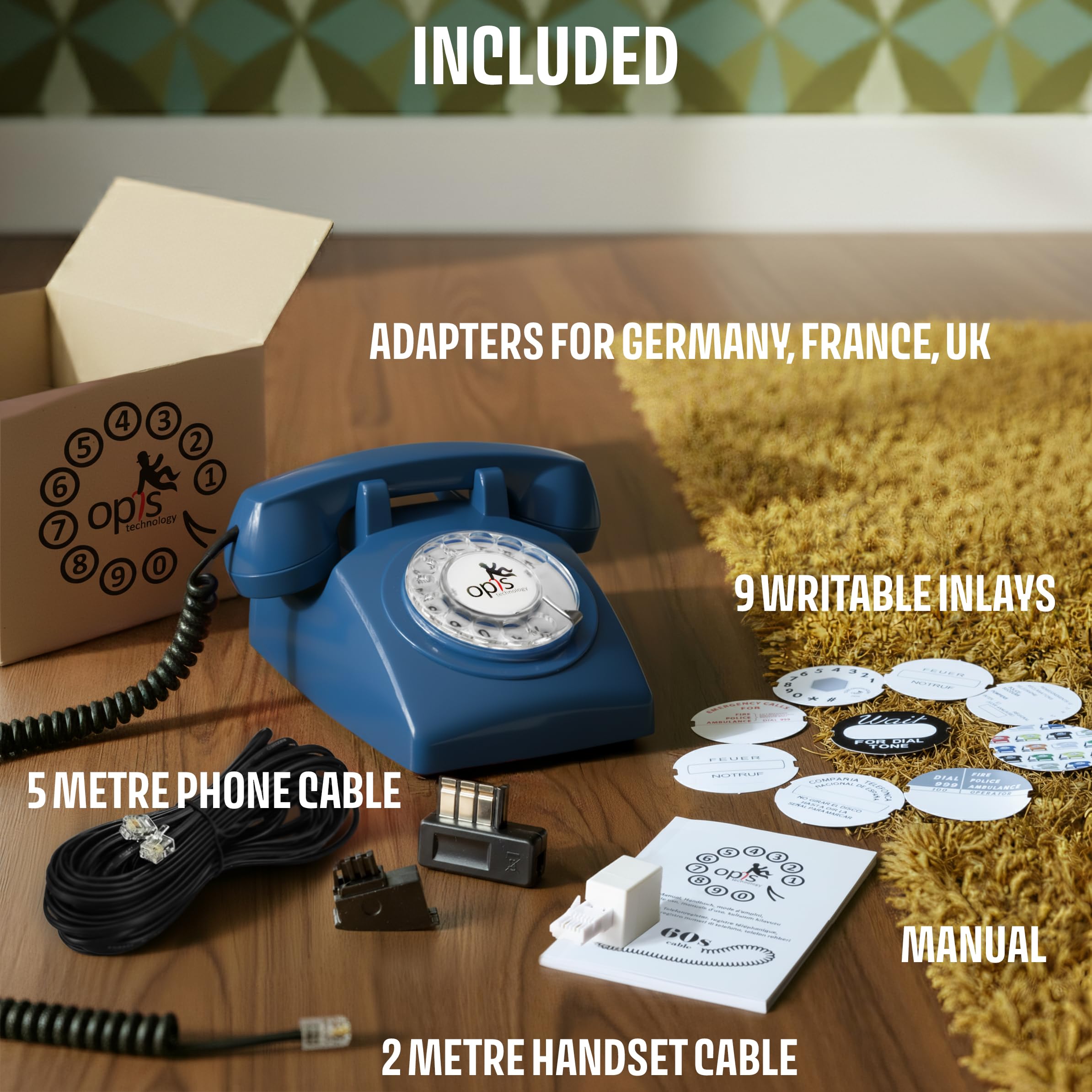OPIS 60s CABLE: The Retro Telephone With Classic US Rotary Dial Inlay - View #11