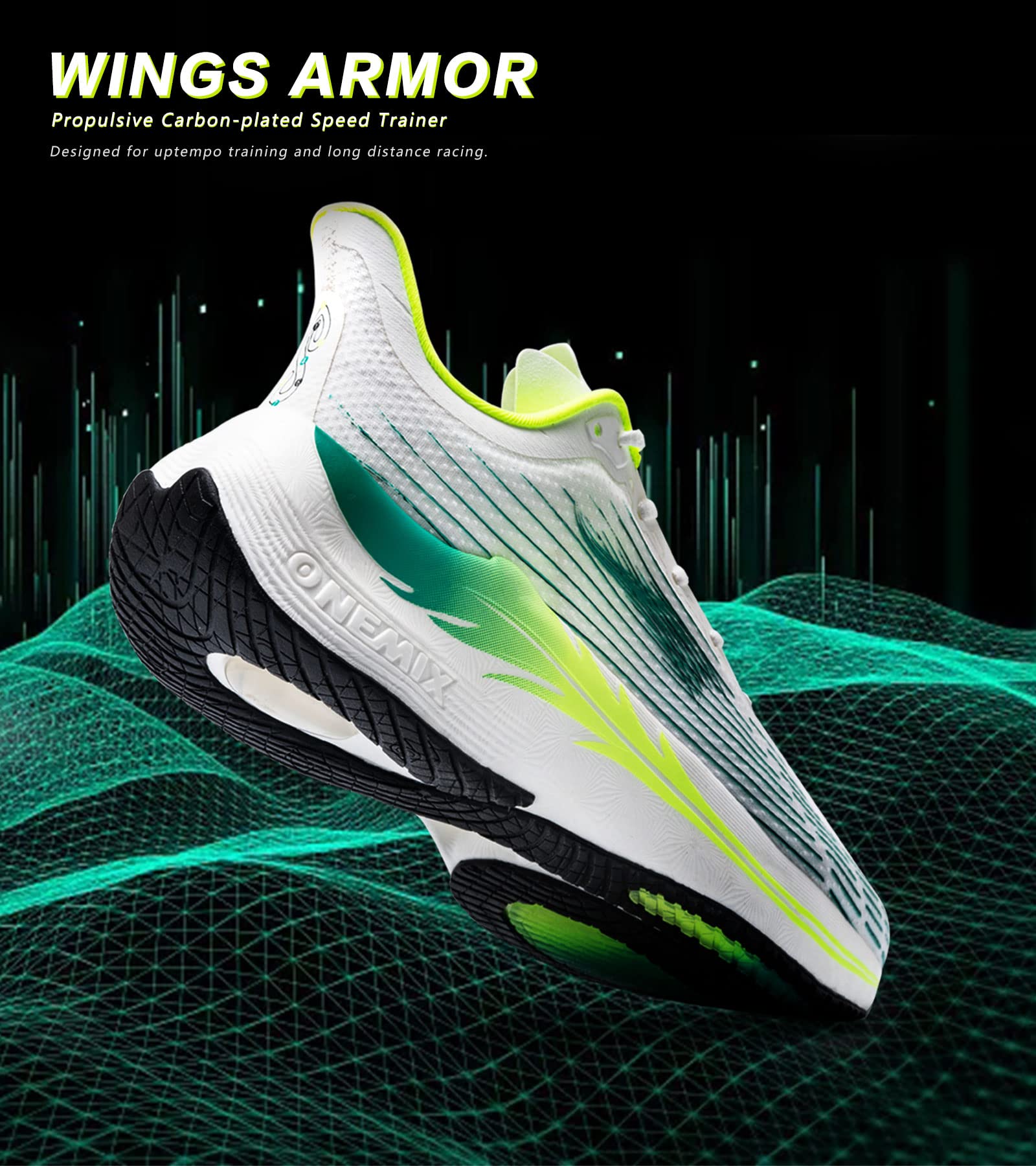 Onemix Mens Carbon Plate Running Shoes Training Shoes Marathon