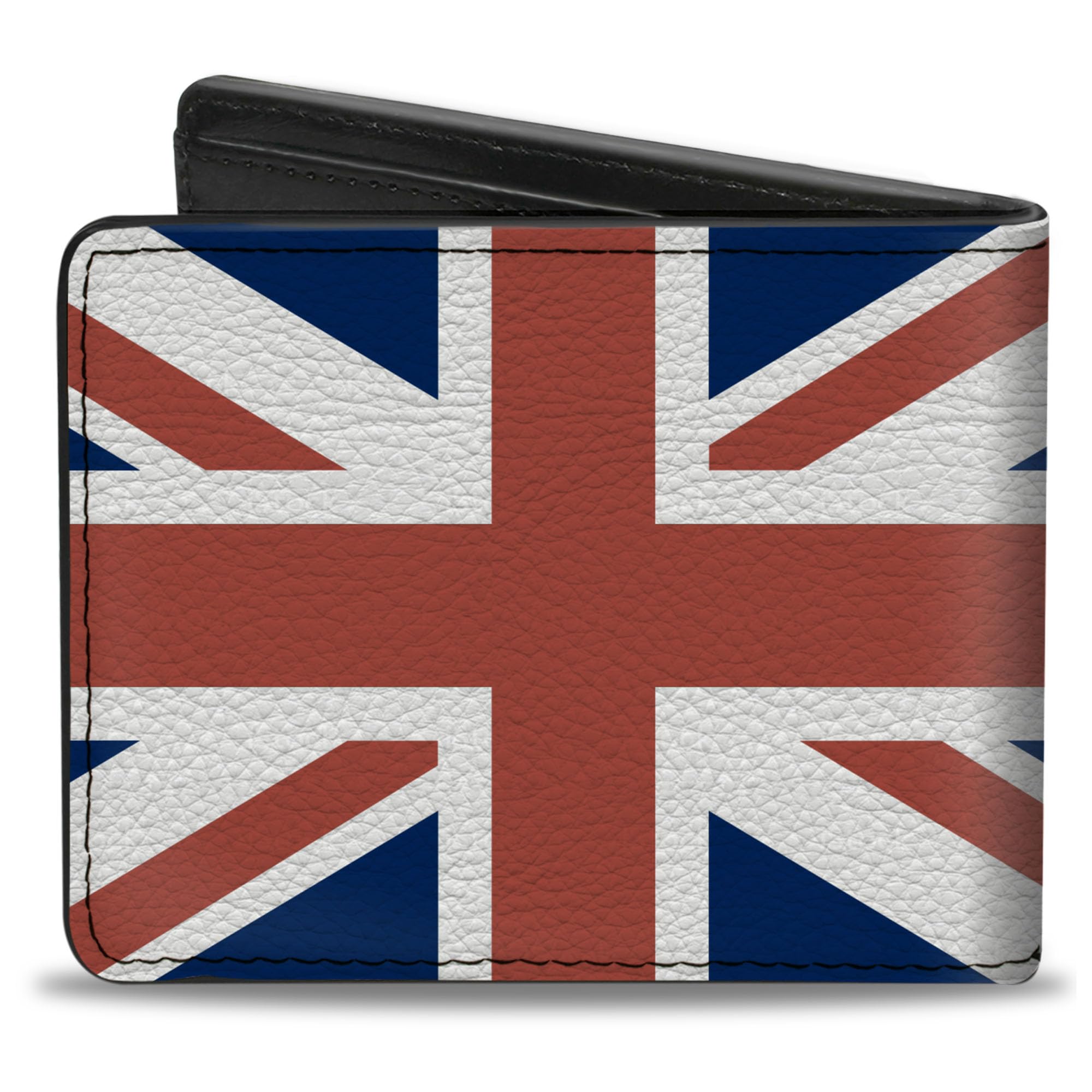 Buckle-Down Men's Wallet, Bifold, United Kingdom Flags, Vegan Leather, 4.0