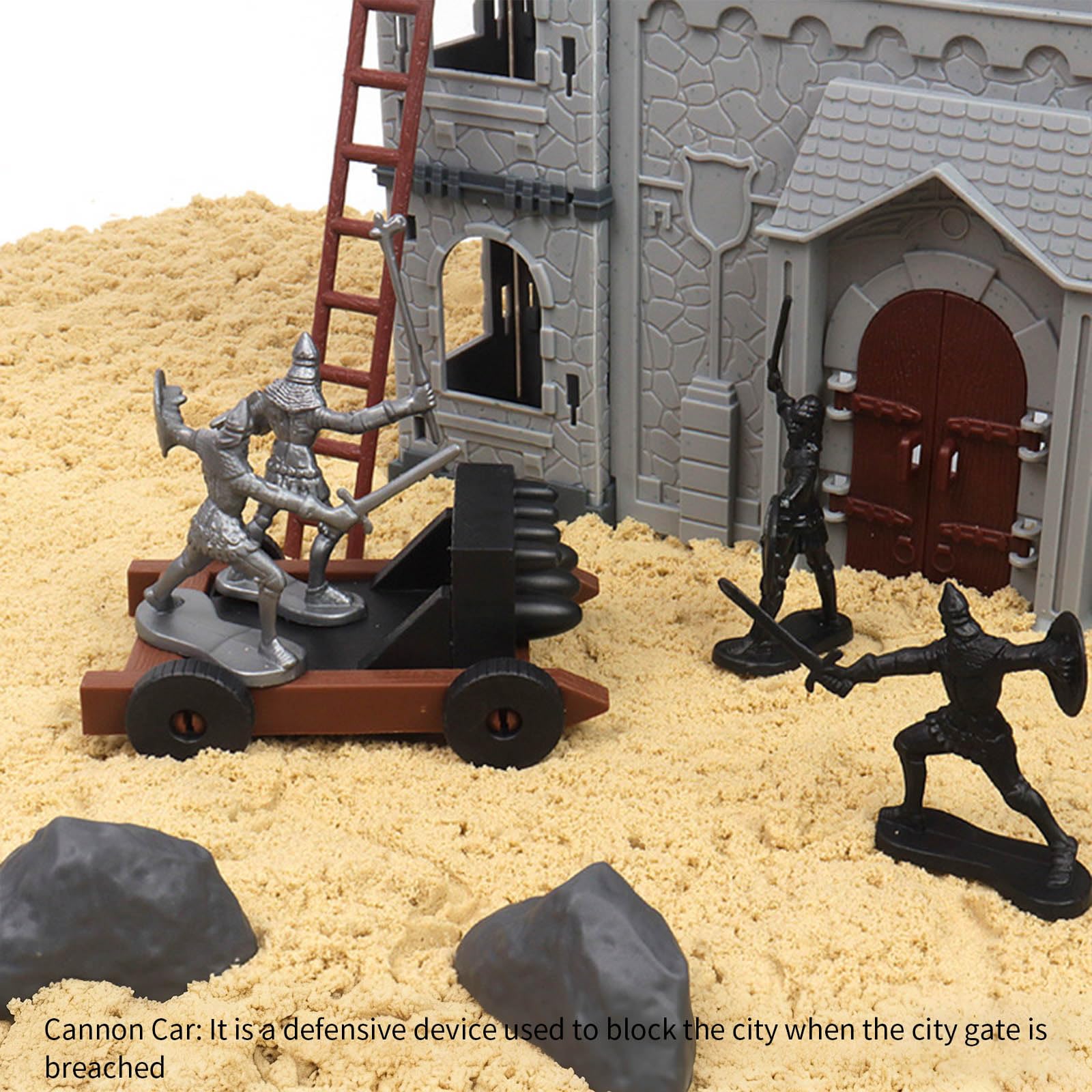 Modelo Coleccionable De Castillos con Motor De Asedio De Caballería con Artesanía Detallada para Entusiastas del Uso De Exhibición Conjunto Modular