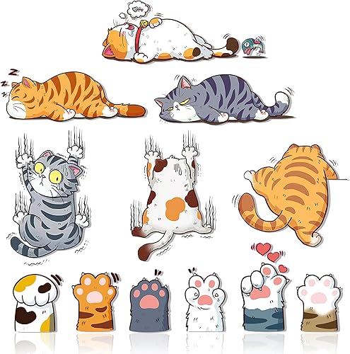 GTOTd Calcomanía de gato lindo para automóvil (12 piezas) divertidos regalos de gatos de dibujos animados, suministros de fiesta, decoración de