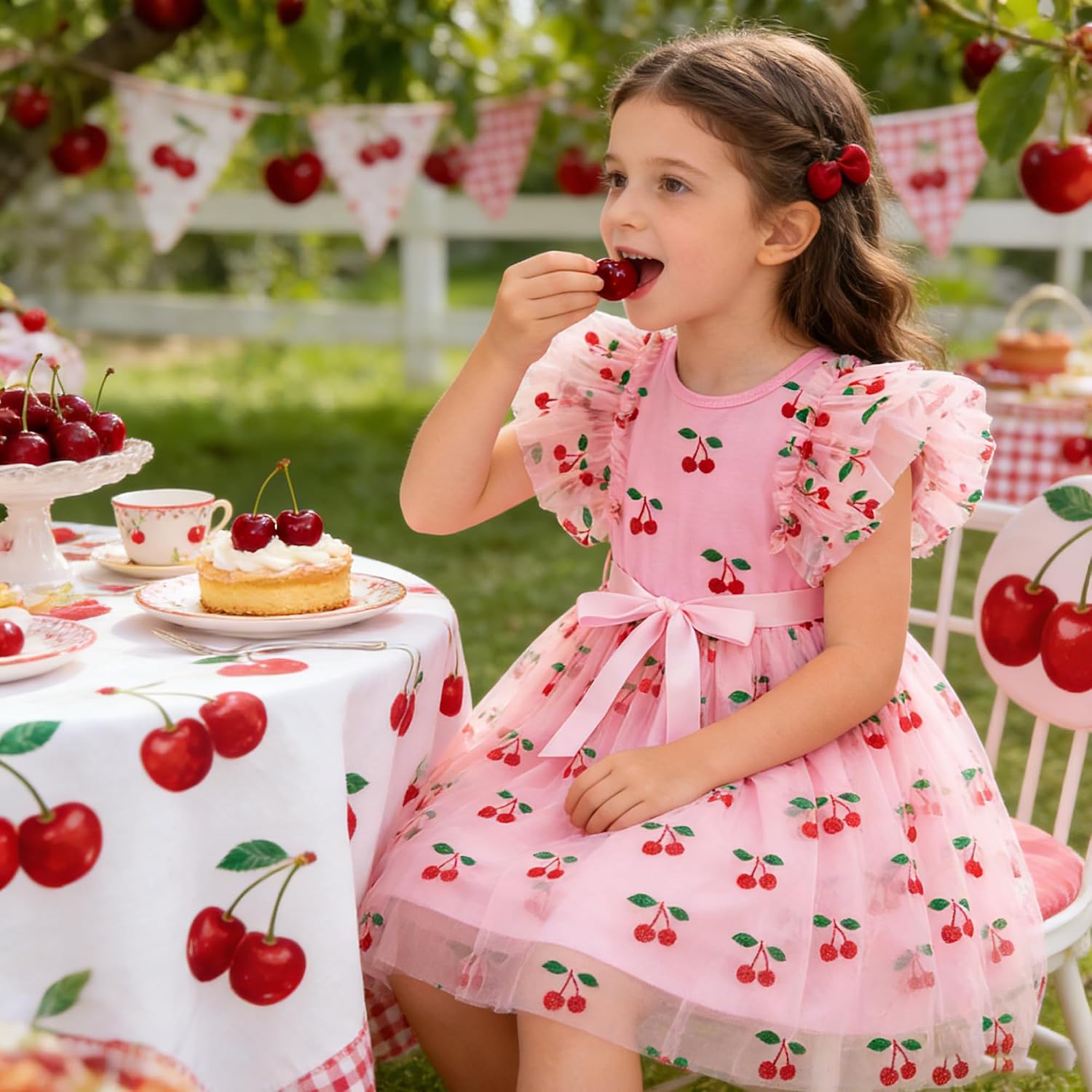 Girls Butterfly Birthday Dress Rainbow Tutu Sparkle Sequin Tulle Doubble Sleeve Ruffle Bowknot Dresses