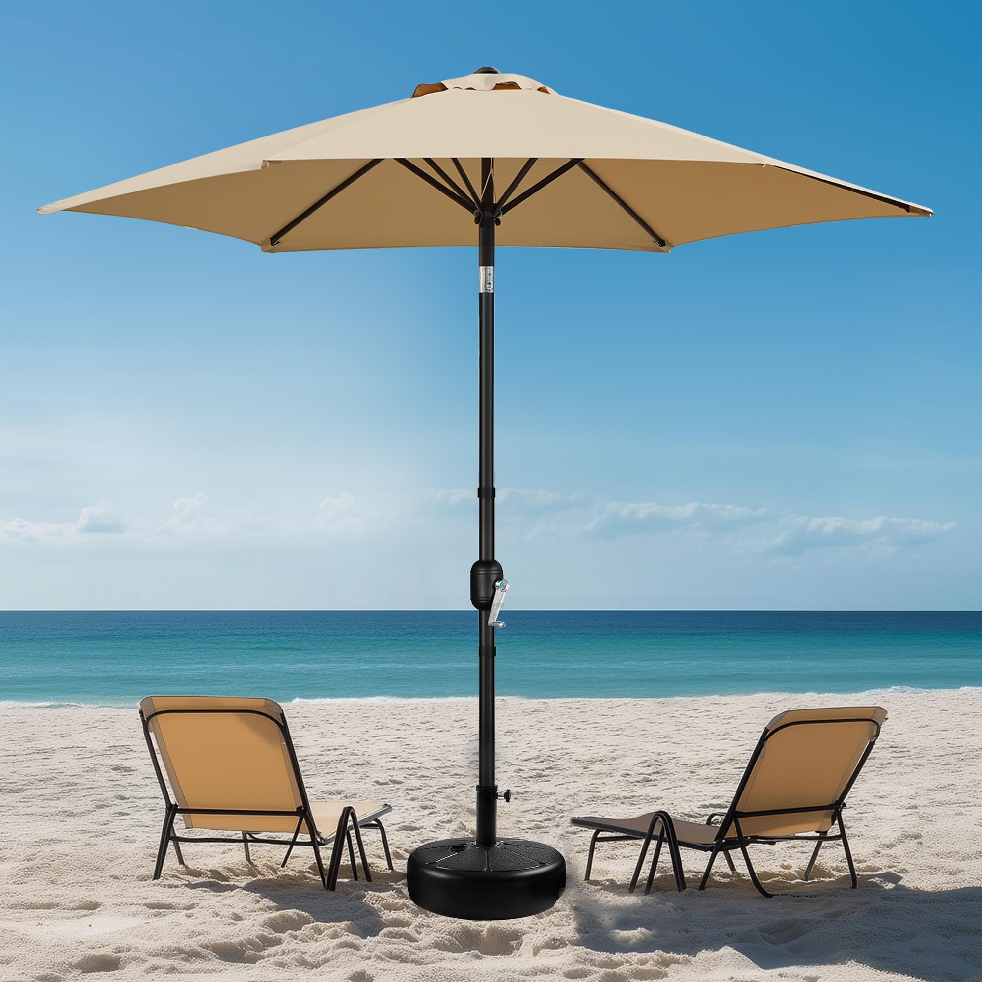 Yaheetech Parasol de Jardin 230cm/270cm/300cm avec Pied 22 KG, Inclinable Extérieur en Métal - Protection Solaire pour Jardin, Terrasse, Patio, Piscine, Balcon
