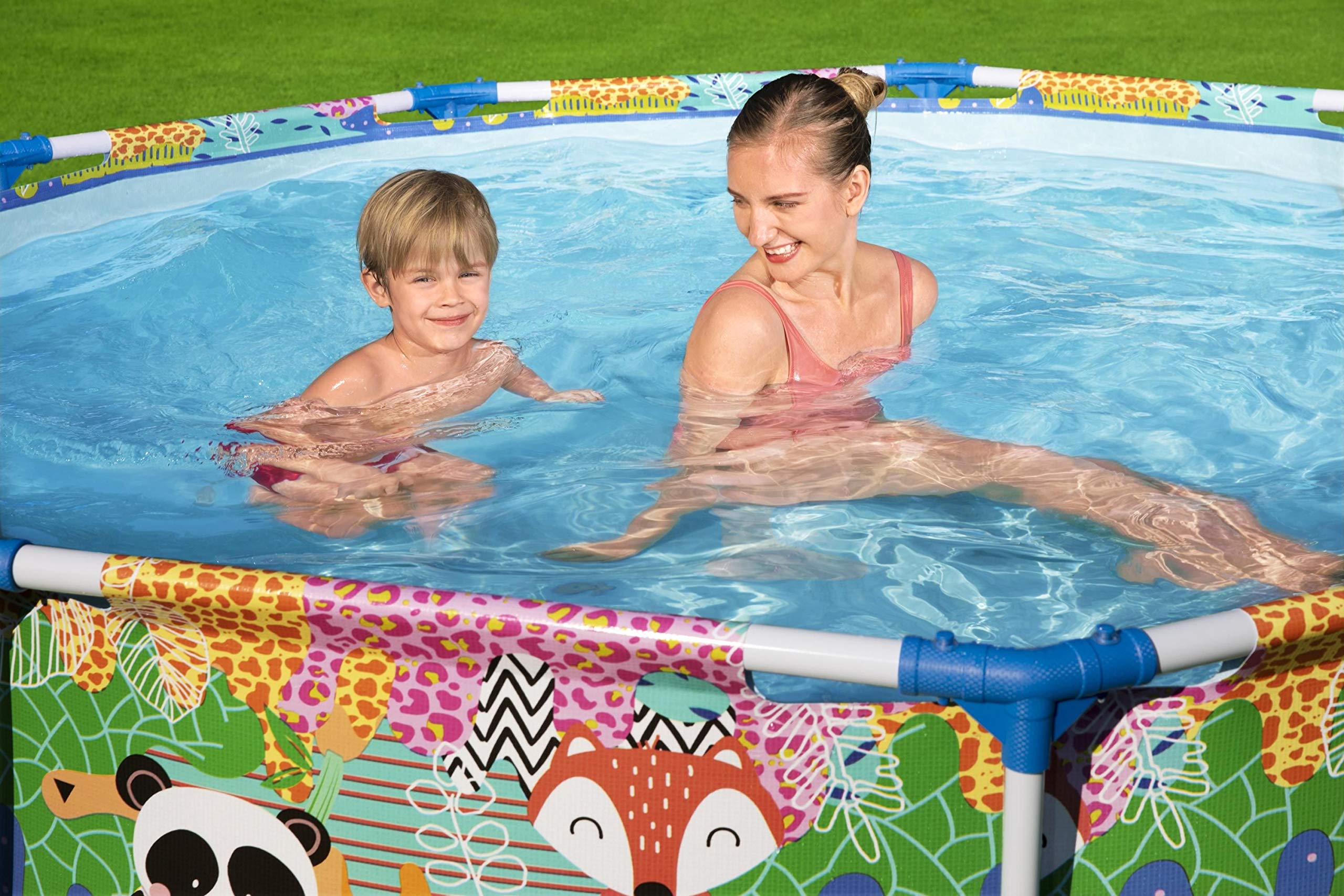 Bestway Steel Pro Frame Pool, 274 x 66 cm, ohne Pumpe, rund, bund, multicolor