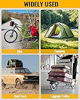 Vista 6 de 8 piezas de 12 pulgadas de cuerda elástica resistente con mosquetón para exteriores con una fuerza máxima de rotura de 190 libras, correas elásticas