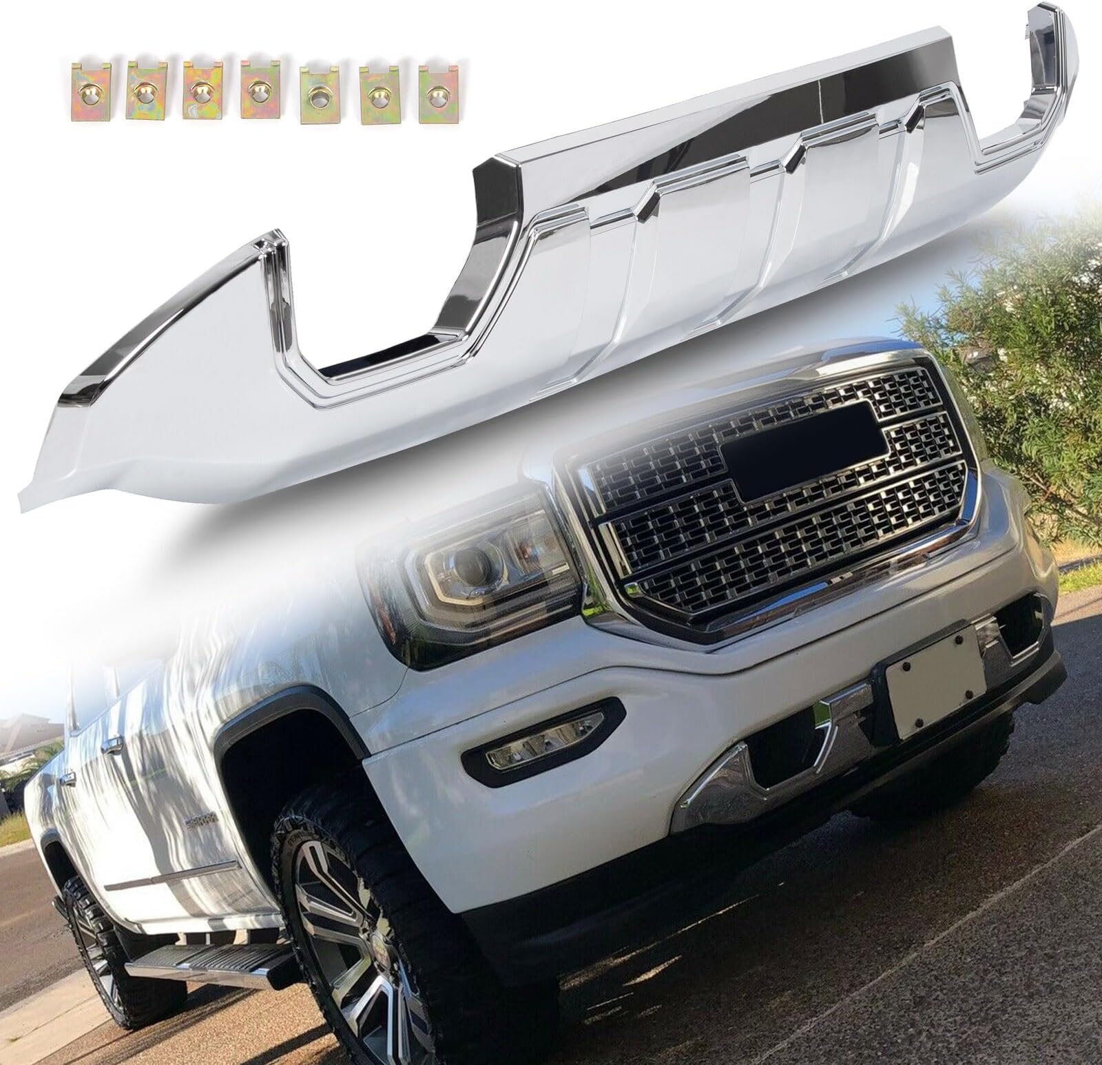 Mniofexk 1pc Front Chrome Bumper Cover FZ-8-SPF-GS1617 HLQ-ET-424