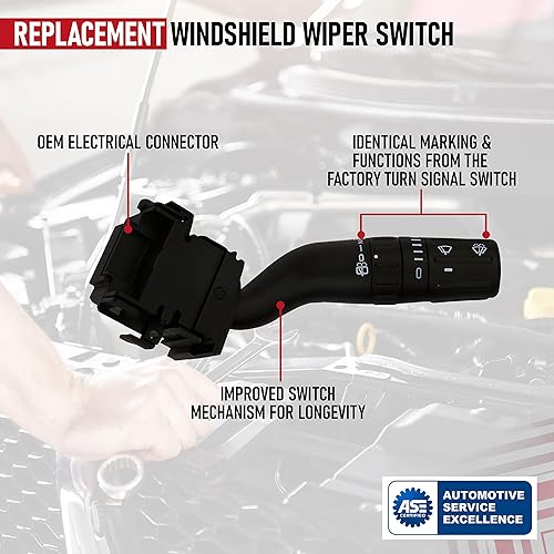 Miniatura 4 de Interruptor del limpiaparabrisas  Compatible con vehículos Ford y Lincoln  Edge, Explorer, Police Interceptor Utility, MKX  Reemplaza a SW7688,