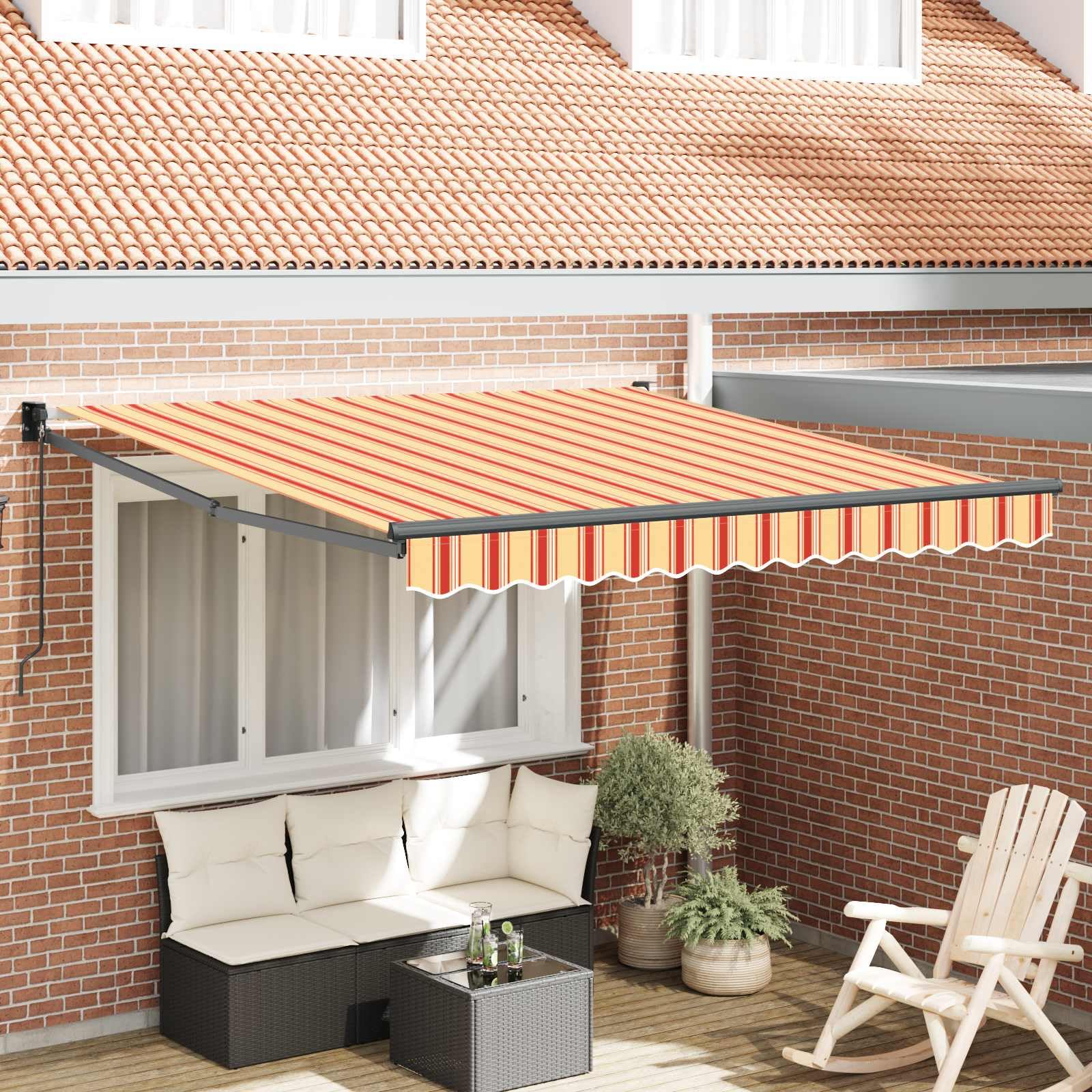 Auvent rétractable manuel 300x250 cm en aluminium pour terrasse