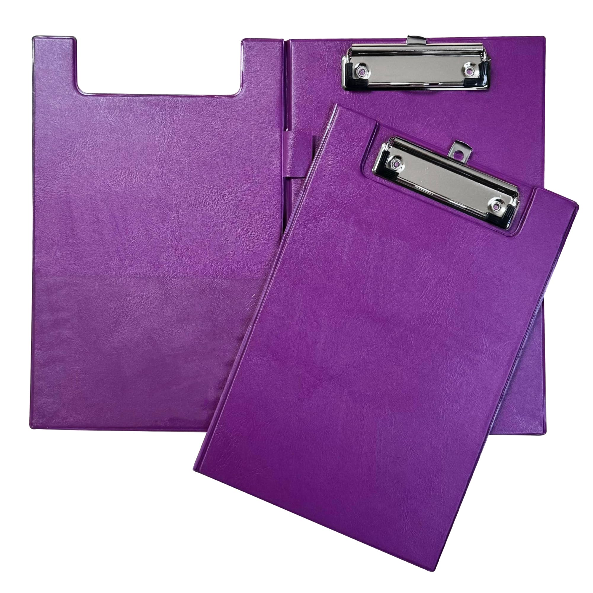 Janrax Purple Foldover Clipboard – A5 Folding Clipboard with Front Cover, Inside Pocket & Hanging Hook