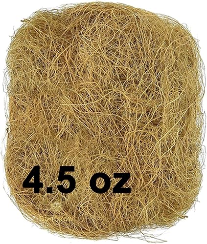 Fibra de coco, 4.5 oz. Ropa de cama cómoda para pájaros y animales pequeños, material nido para construcción de nidos, escondites, plantas y