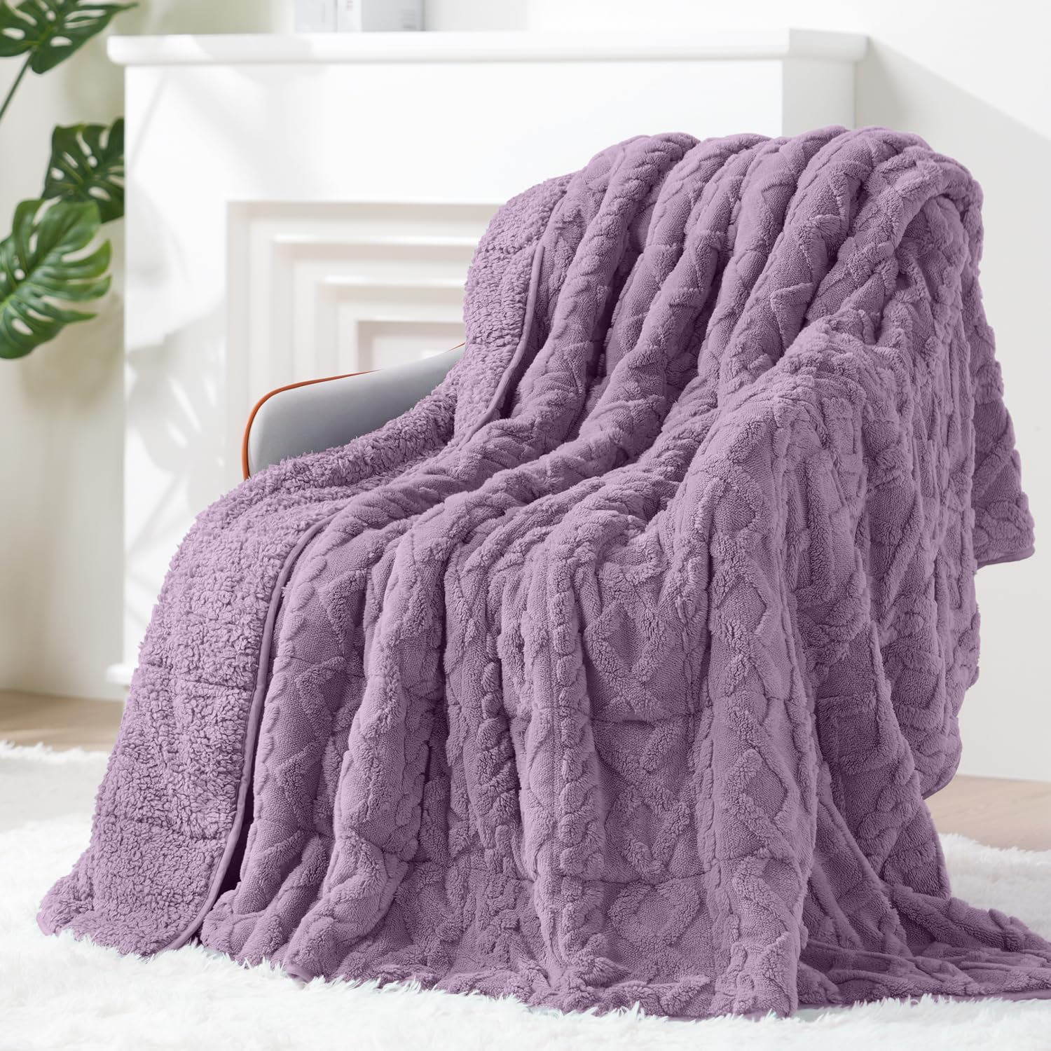 Ultra Soft Sherpa Weighted Blanket for Adults, 60"x80" 20lbs Heavy Blankets