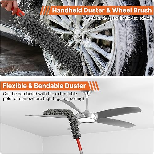 Miniatura 3 de LEZIOA Cepillo de lavado de coche de 62 pulgadas con mango largo, kit de limpieza de coche con esponja suave para lavado de coche, escobilla de