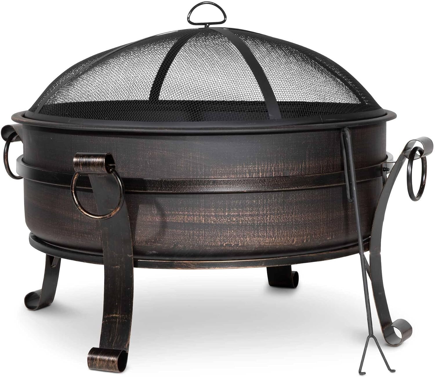Dellonda 30″ Deluxe 2-in-1 Outdoor Fire Pit & Coffee Table, Antique Bronze Effect – DG42