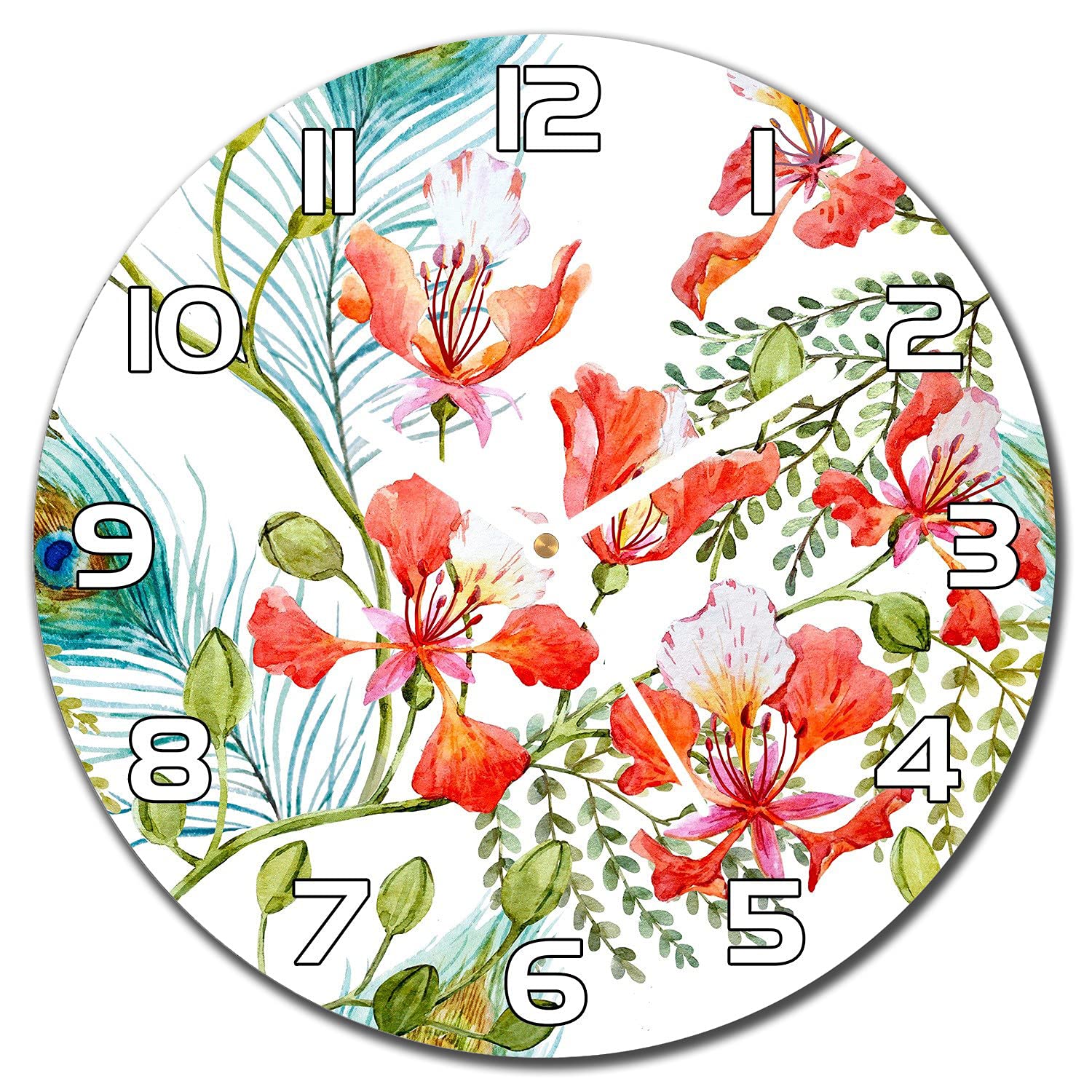 Horloge murale cuisine en verre décoratif salon 30cm pour une ambiance élégante