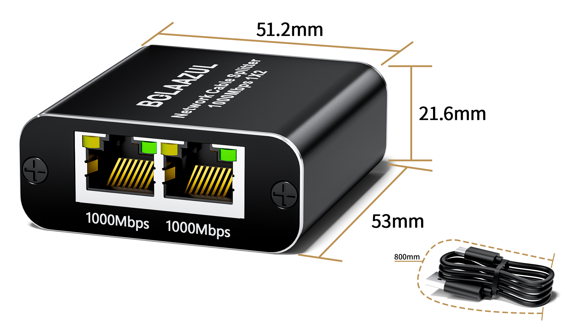 Amazon.com: CAT 6 Ethernet Splitter 1 to 2 1000Mbps