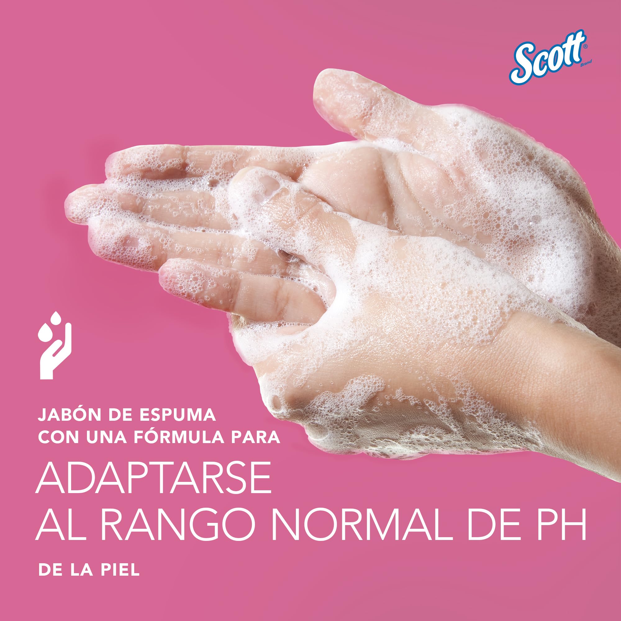 Scott Essential Gel de Manos en Espuma 6340, Color Rosa, Perfumado, 6 Recambios x 1 Litro (6 total)