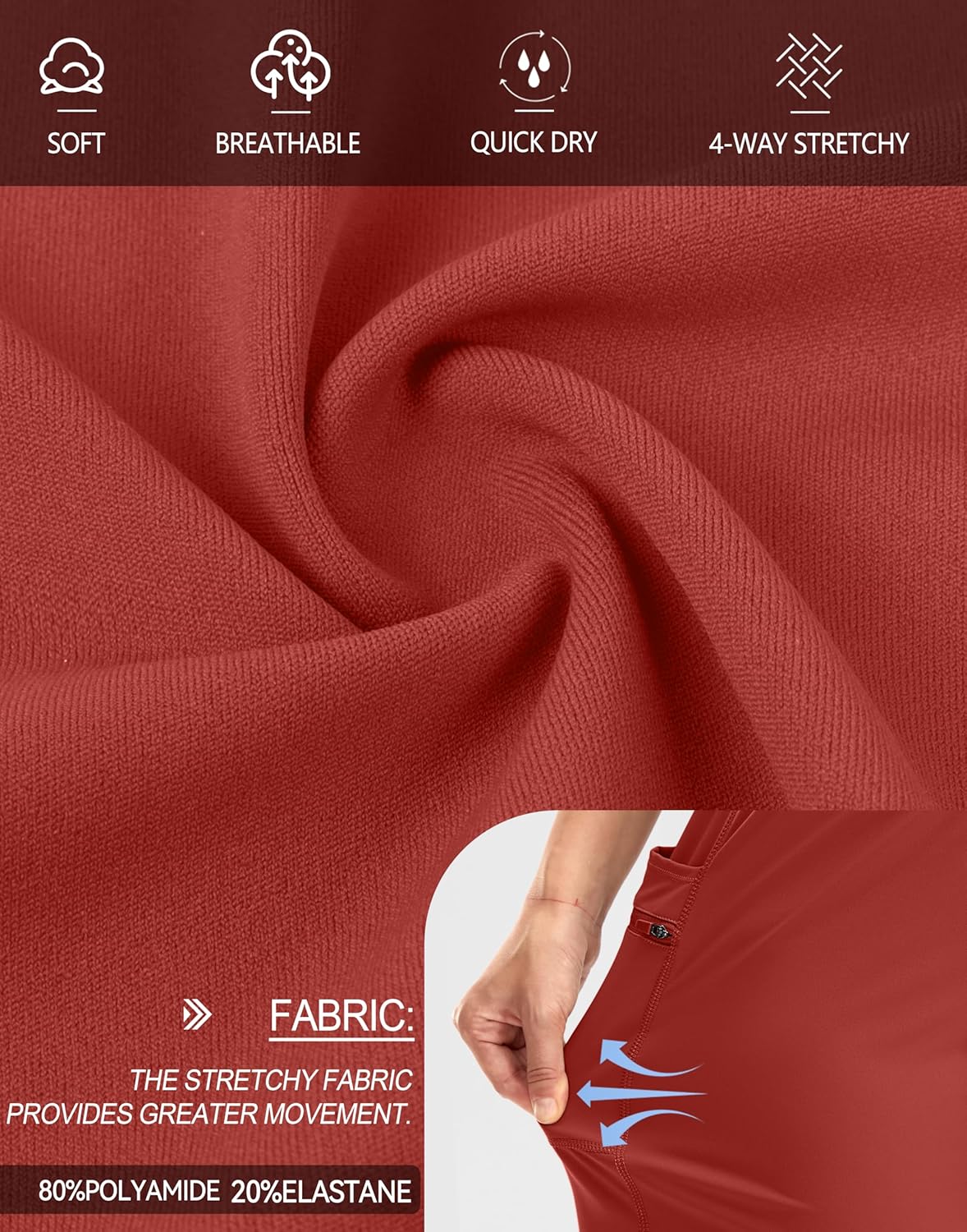 G Gradual Women's High Waisted 9" Bermuda Shorts with Zipper Pockets Athletic Workout Long Shorts for Women Knee Length - Image 6