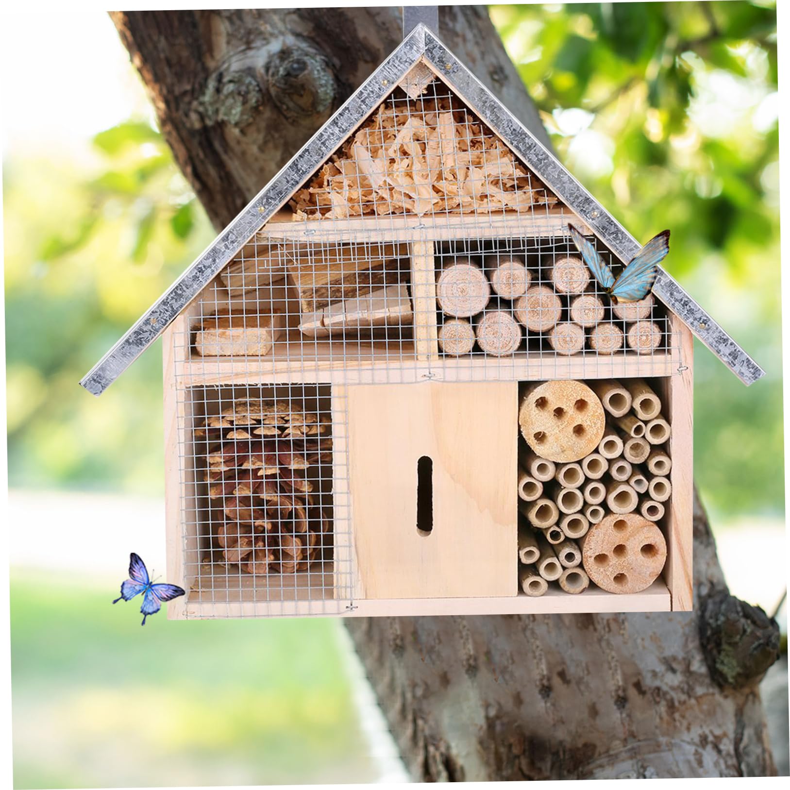 Bug Hotel Scatola per in legno resistente alle intemperie Casetta per insetti sospesa Casette decorative per da giardino Farfalle