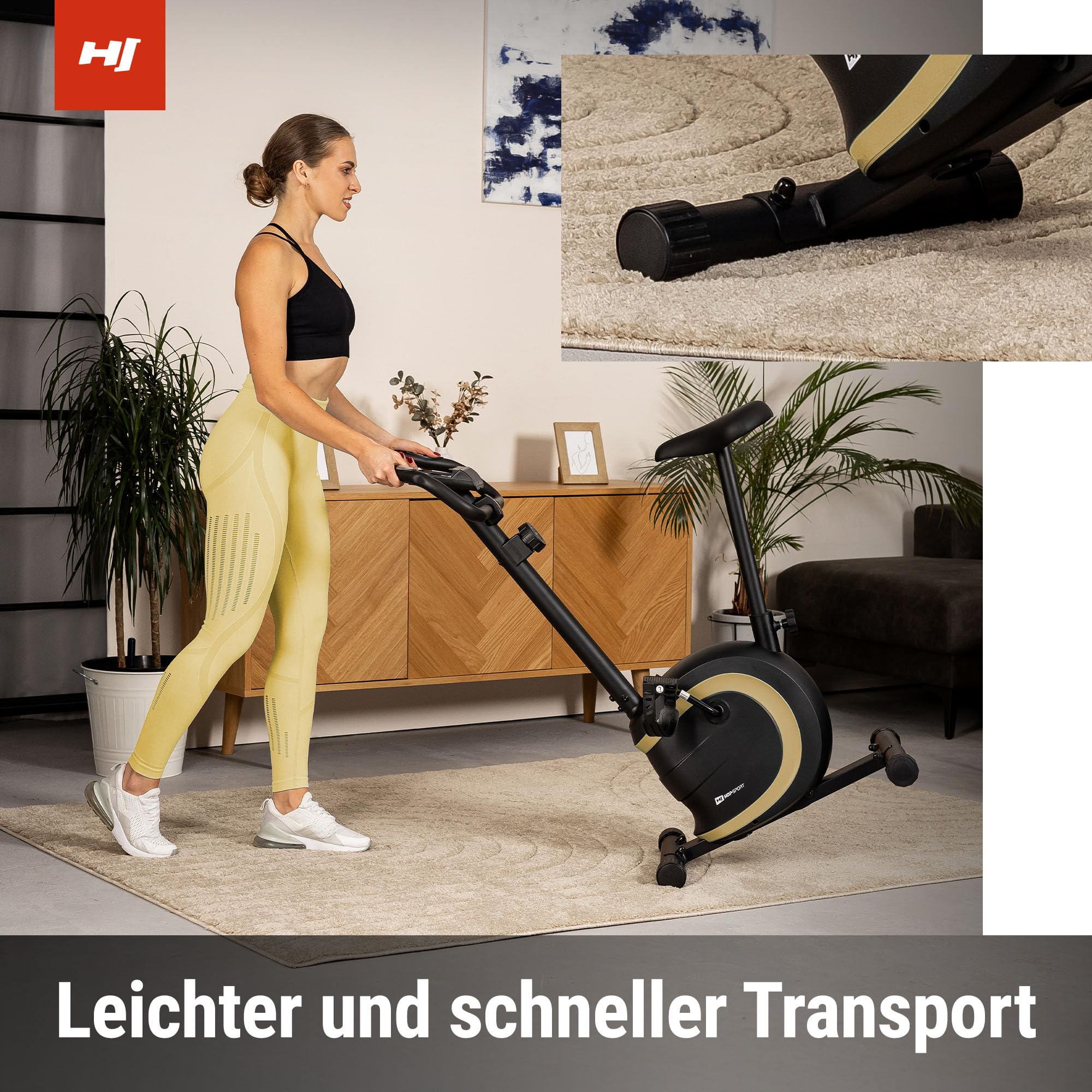 Hop-Sport Heimtrainer Vox - Ergometer Fahrrad für Zuhause mit Magnetischem Bremssystem, Verstellbarem Sattel und Pulsmessung, Fitnessbikes für Home Fitness, Indoor Bike