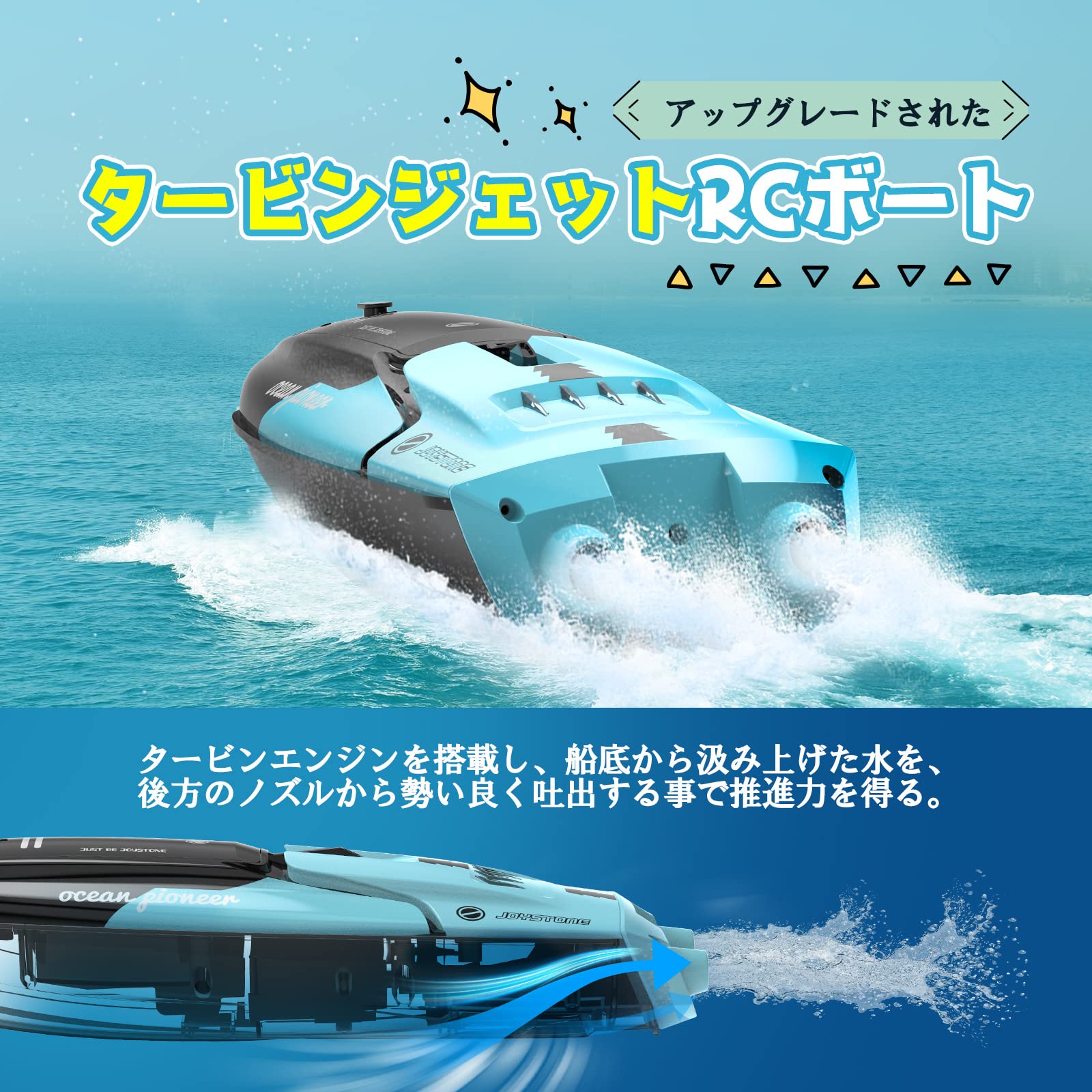 Amazon.co.jp: DEERC ラジコンボート 高速 船 タービンエンジン