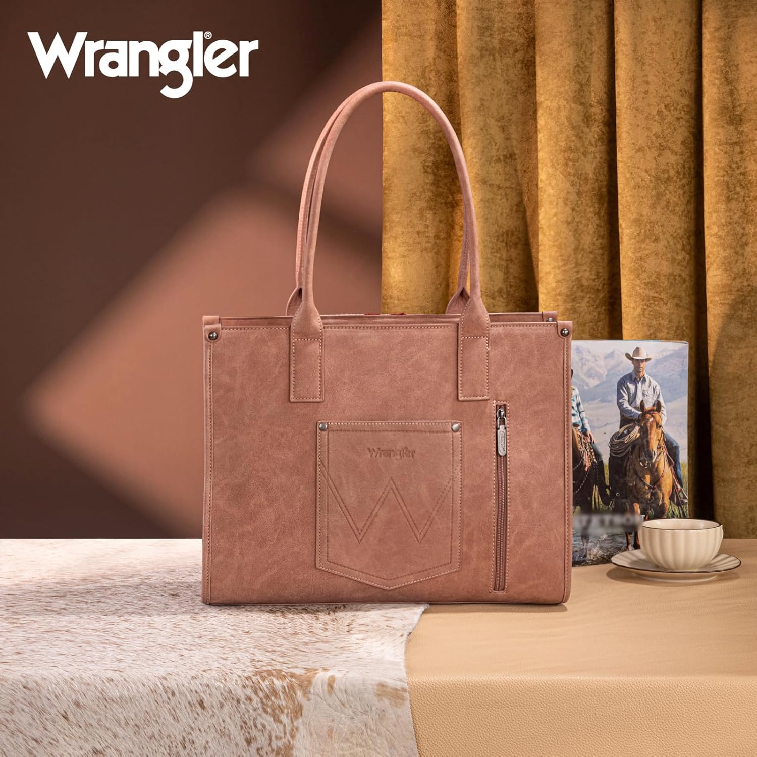 Montana West × Wrangler Aztec Tote Bag for Women Western Shoulder Purse Top Handle Handbag - Image 4