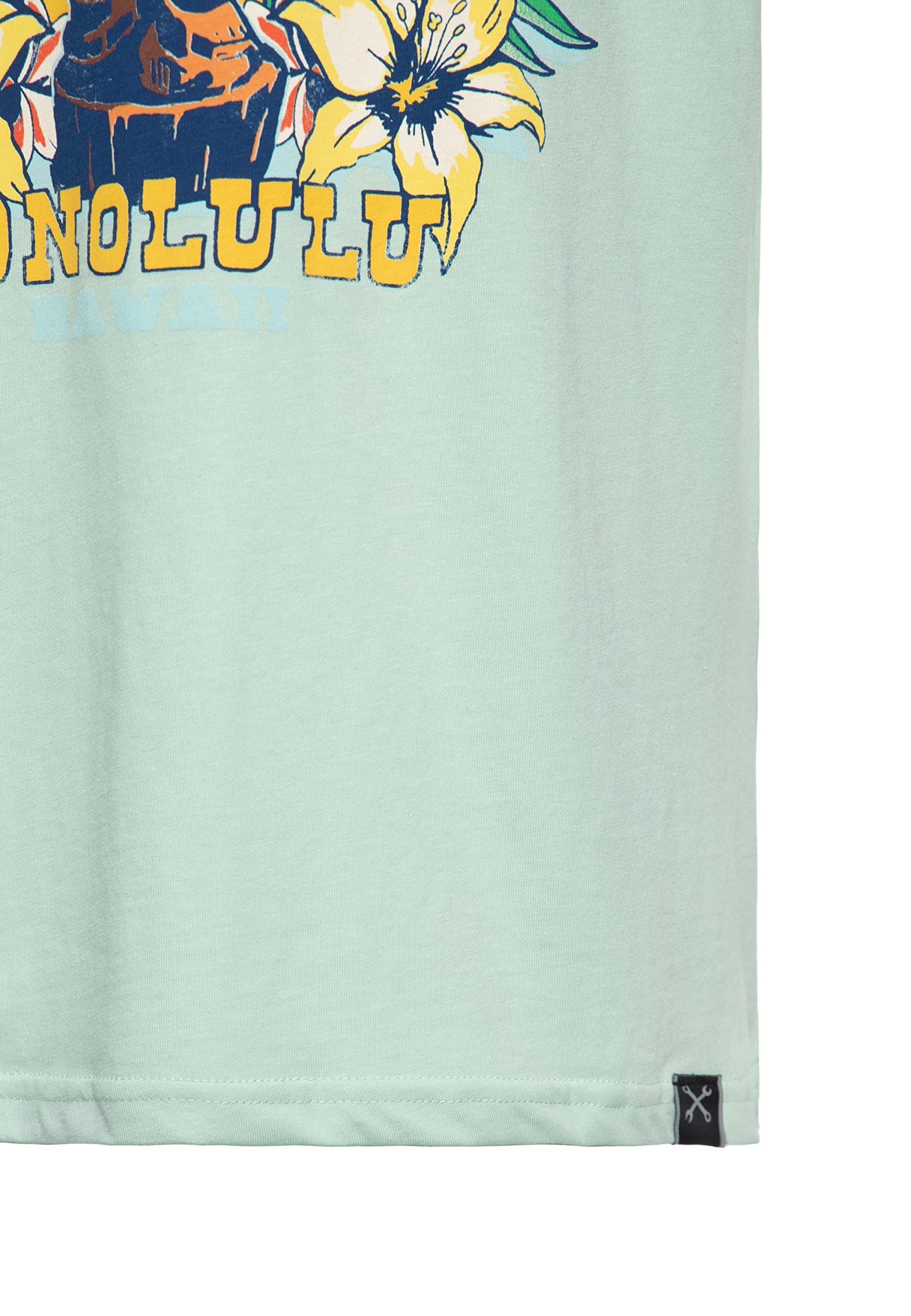 King Kerosin Męski klasyczny T-shirt | koszulka z krótkim rękawem | koszulka basic | regular fit | nadruk z przodu | retro | vintage | rockabilly | czysta bawełna | hawaje | Tikki | Surf Tiki Surf Shop