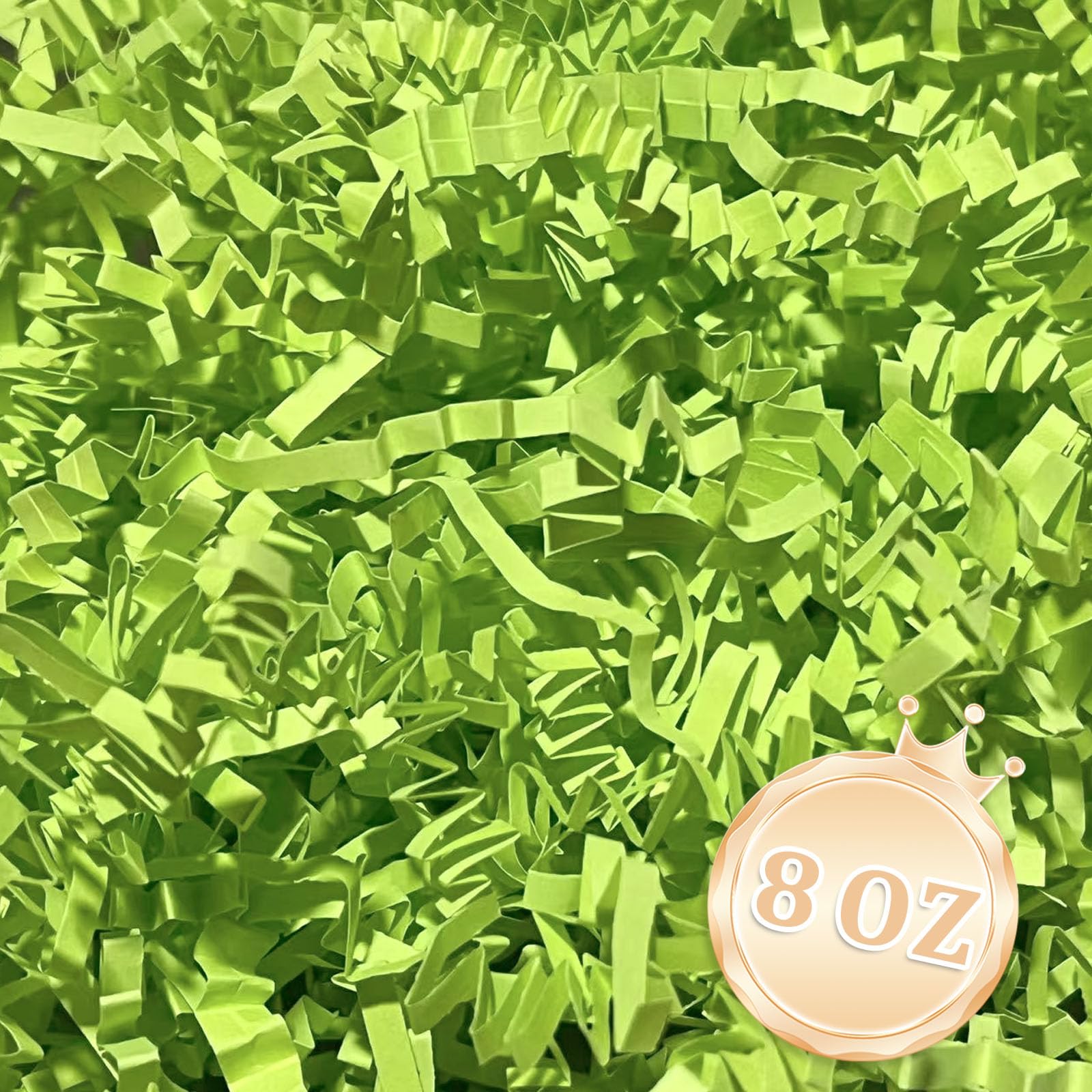 Zankubom 1/2LB Fresh Green Crinkle Cut Paper Shred Filler Great for Gift Wrapping, Fresh Green Basket Fillers, Birthday, Gift Wrapping, Halloween Thanksgiving Christmas Party Decor Filling Supplies