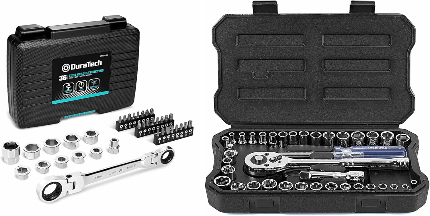 WORKPRO 39Piece Drive Socket Wrench Set and DURATECH 36PCS