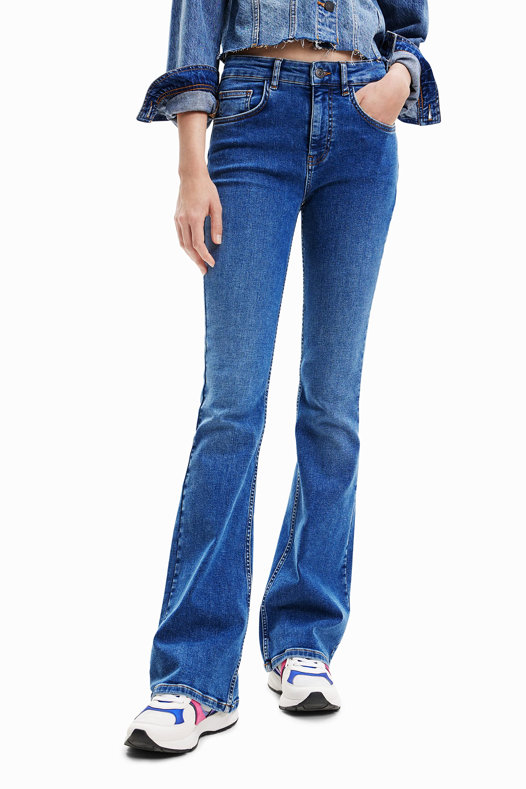 Desigual Women's Denim_Luna 5053 Casual Pants, Blue, 34