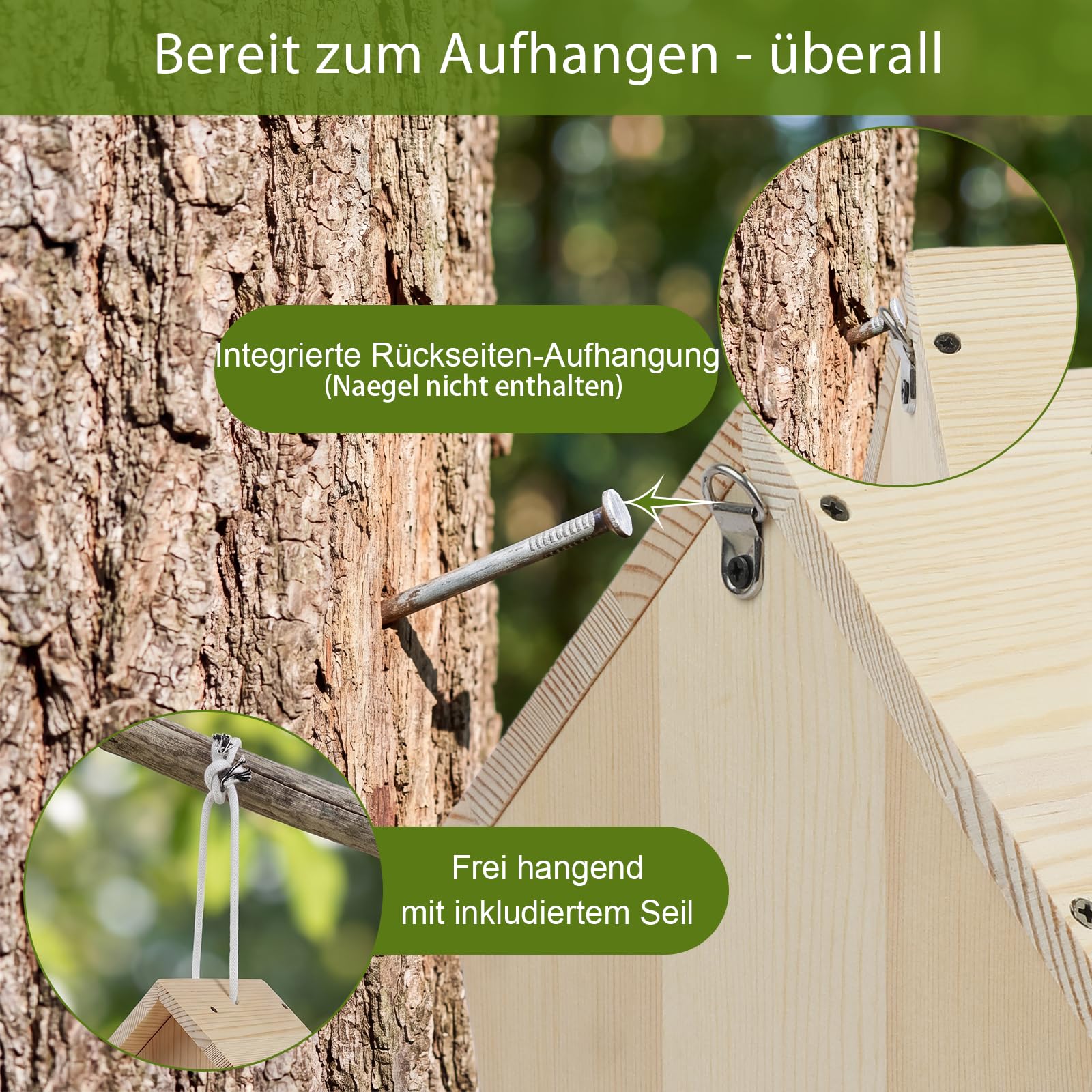 Vogelhaus Bausatz aus unbehandeltem Holz – Vogelhaus zum Bemalen für Kinder, Nistkasten & Futterstation für Garten und Wildvögel