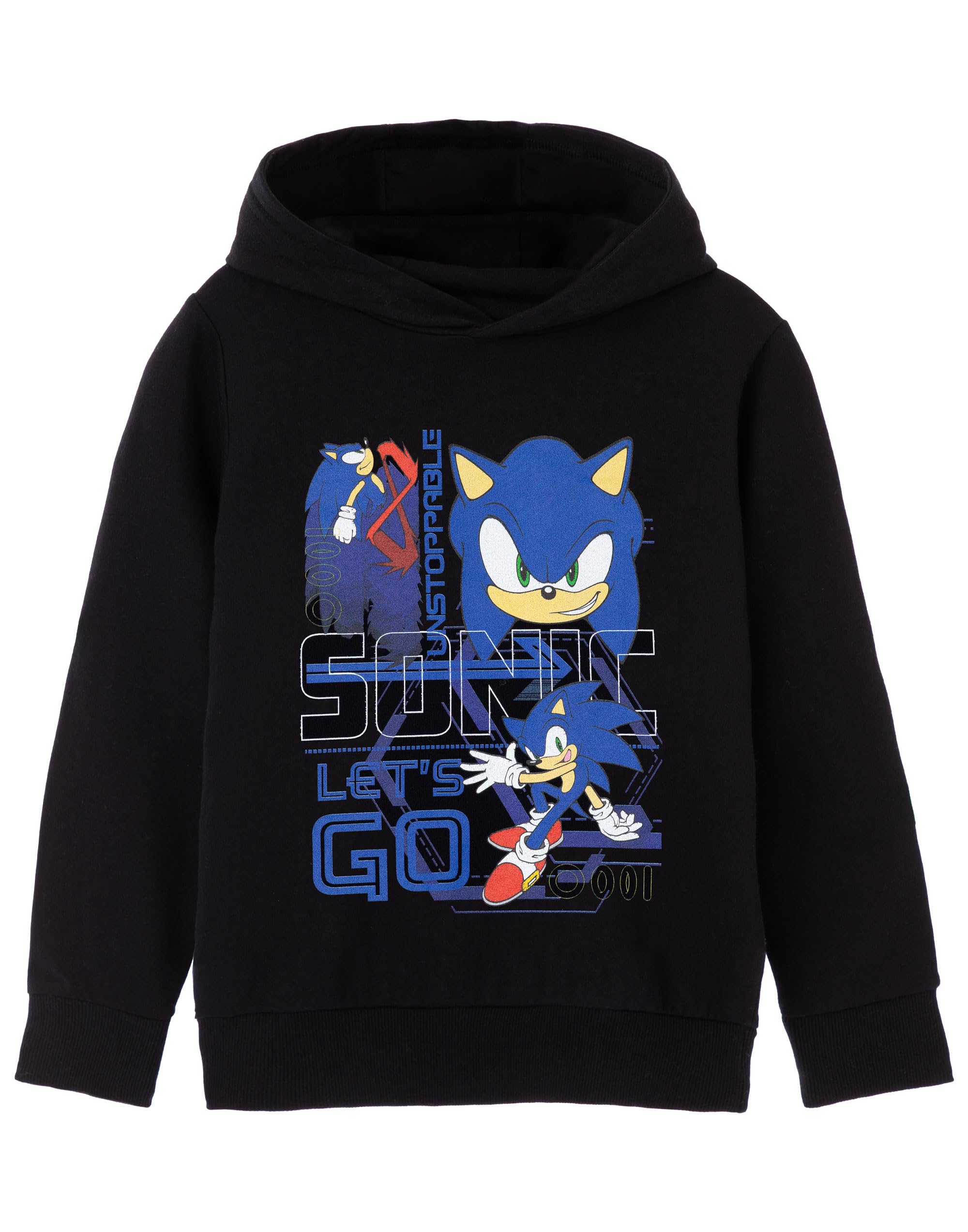 Vanilla Underground Boys Black Sonic The Hedgehog Let's Go Hoodie - 9-10 Years