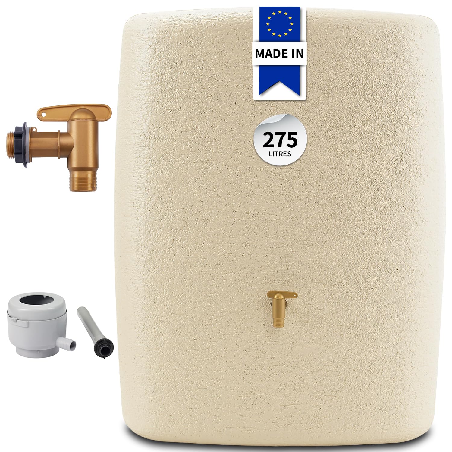 4rain Terra Kit Récupérateur d’Eau de Pluie 275L Sable