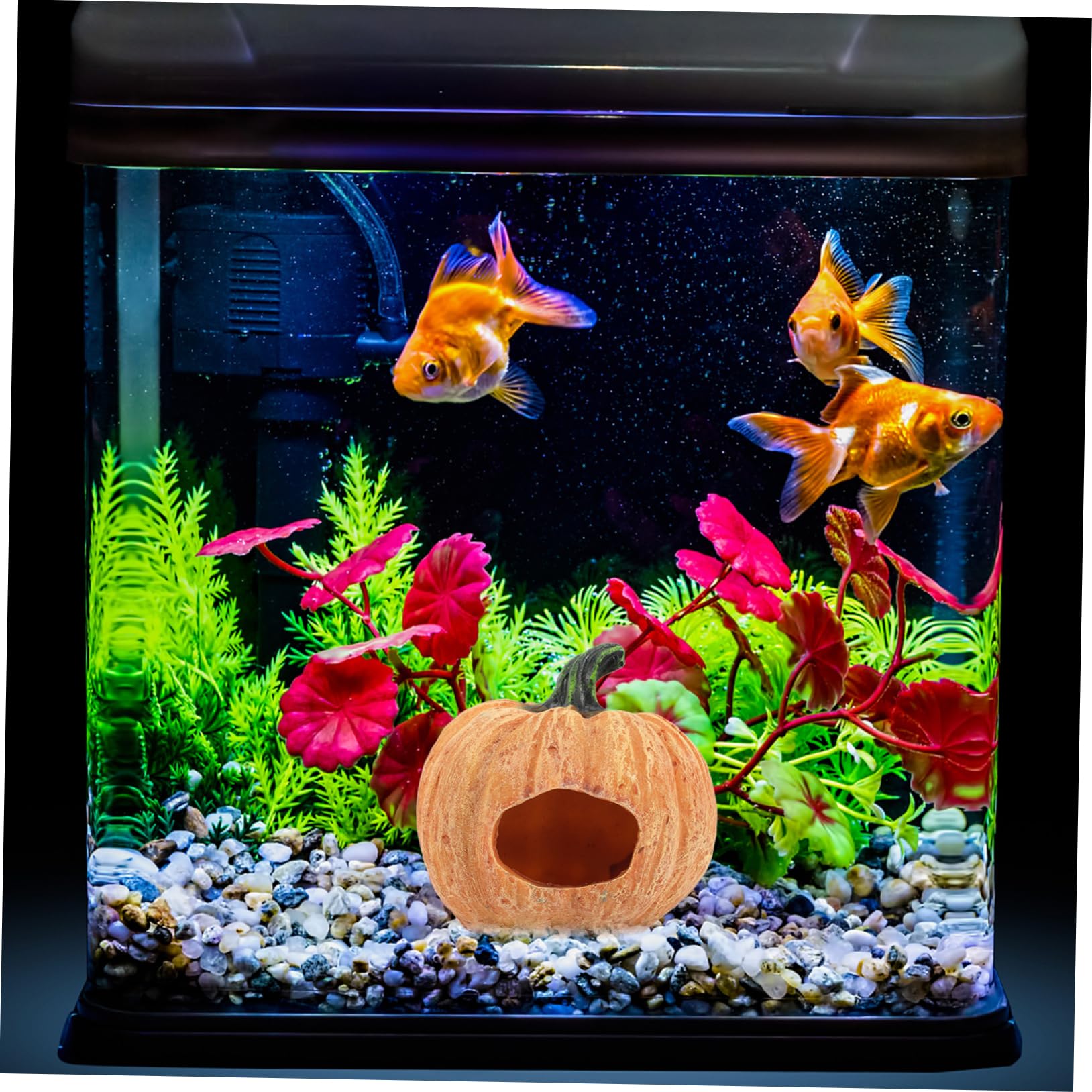YARNOW 4 Pièces Cachette pour Poissons Et Crevettes Maison Aquarium Aquarium Artificiel Grotte De Citrouille Abri pour Reptiles Grotte Aquarium Décoration D'Aquarium Grotte De