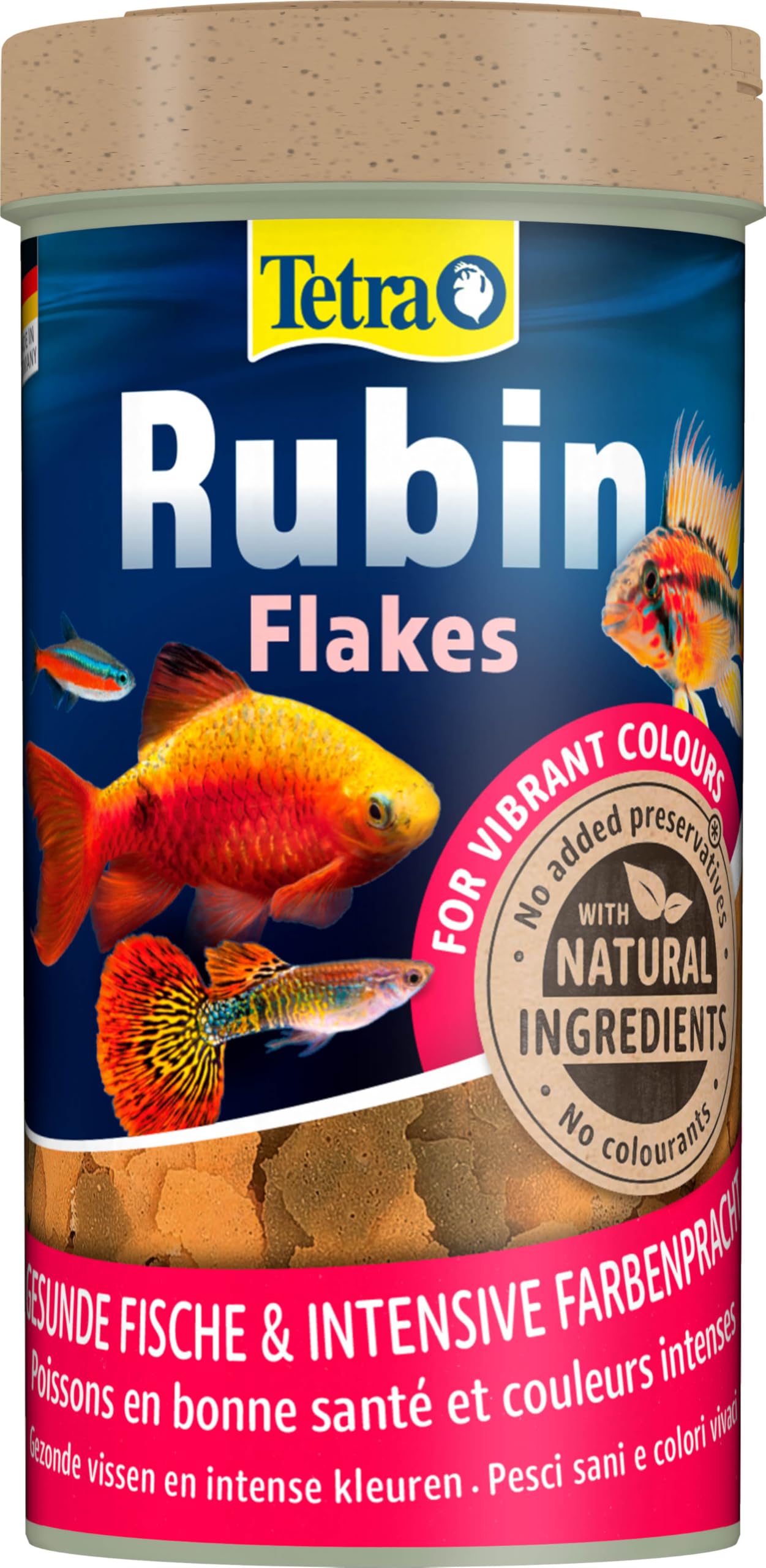 Tetra Rubin Flakes Alimento completo en copos, 10 L | Potenciadores de color naturales | Brillo intenso del color de los peces