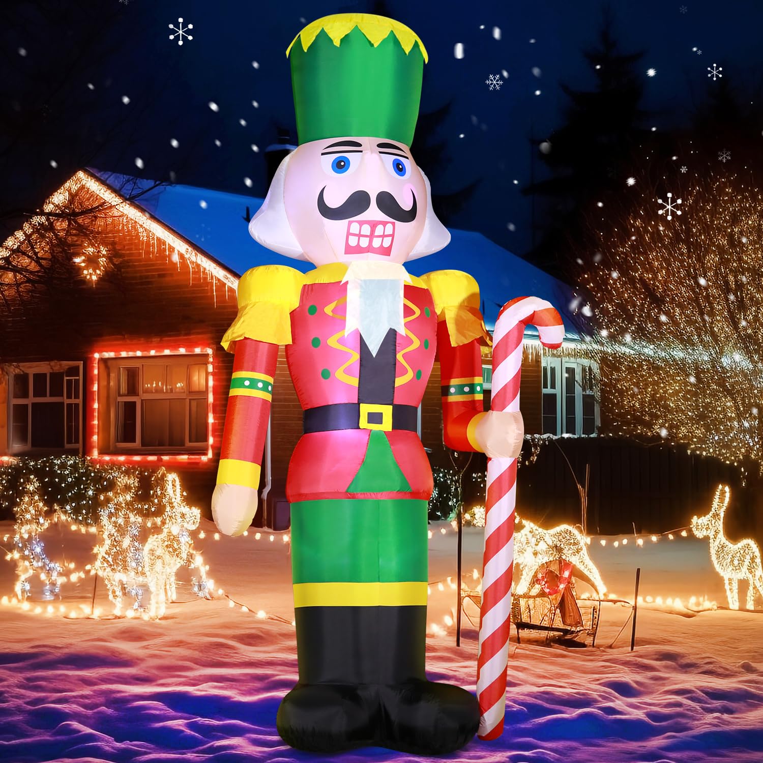 Snapklik.com : DomKom 12FT Giant Christmas Inflatable Nutcracker Soldier