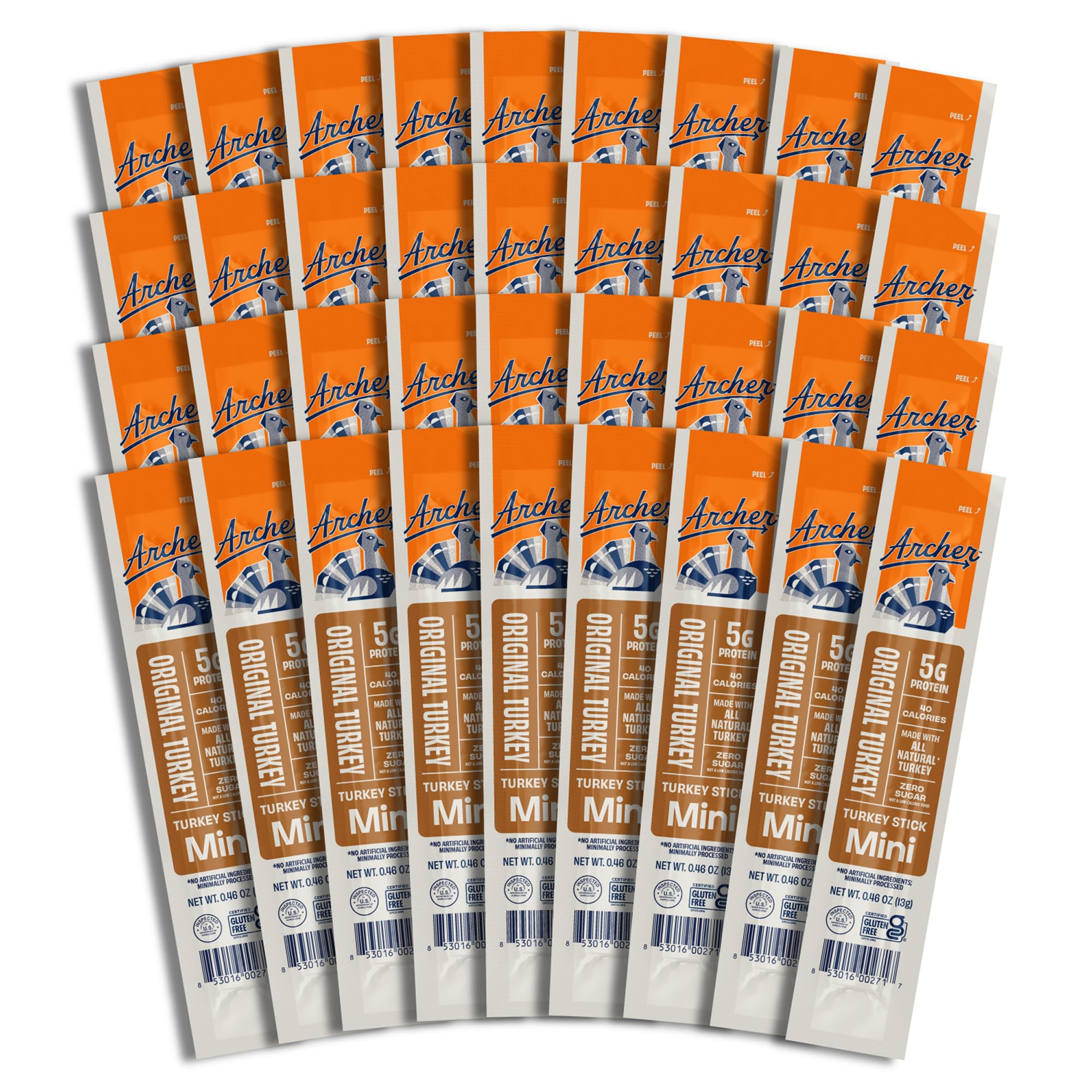 Country Archer Mini Turkey Jerky Sticks - All Natural Turkey Sticks, Protein Snack for People, Meat Snack, Gluten Free, Keto, Rosemary Flavor - 0.5 oz (Pack of 36)