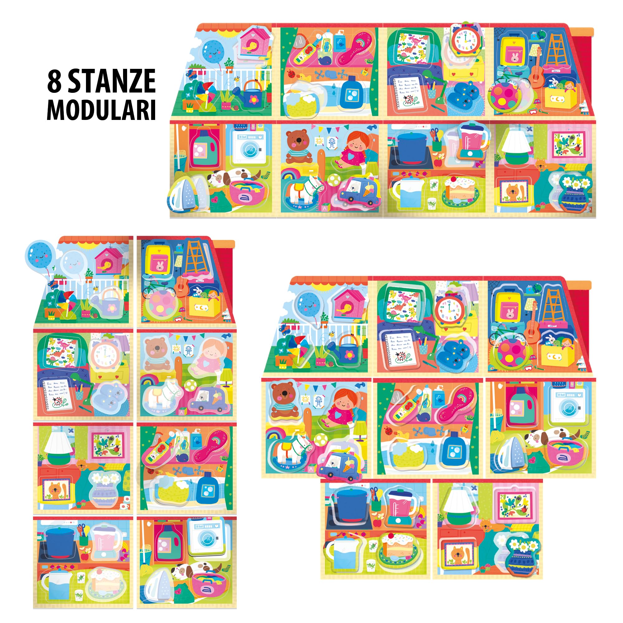 HEADU - La Mia Casetta Montessori - Ogni Cosa al Suo Posto! Nuova Versione | Giochi Montessori 2 3 4 Anni, Gioco Educativo Bambini, Giochi Incastro, Regalo Bambino Regalo Bambina, Made in Italy