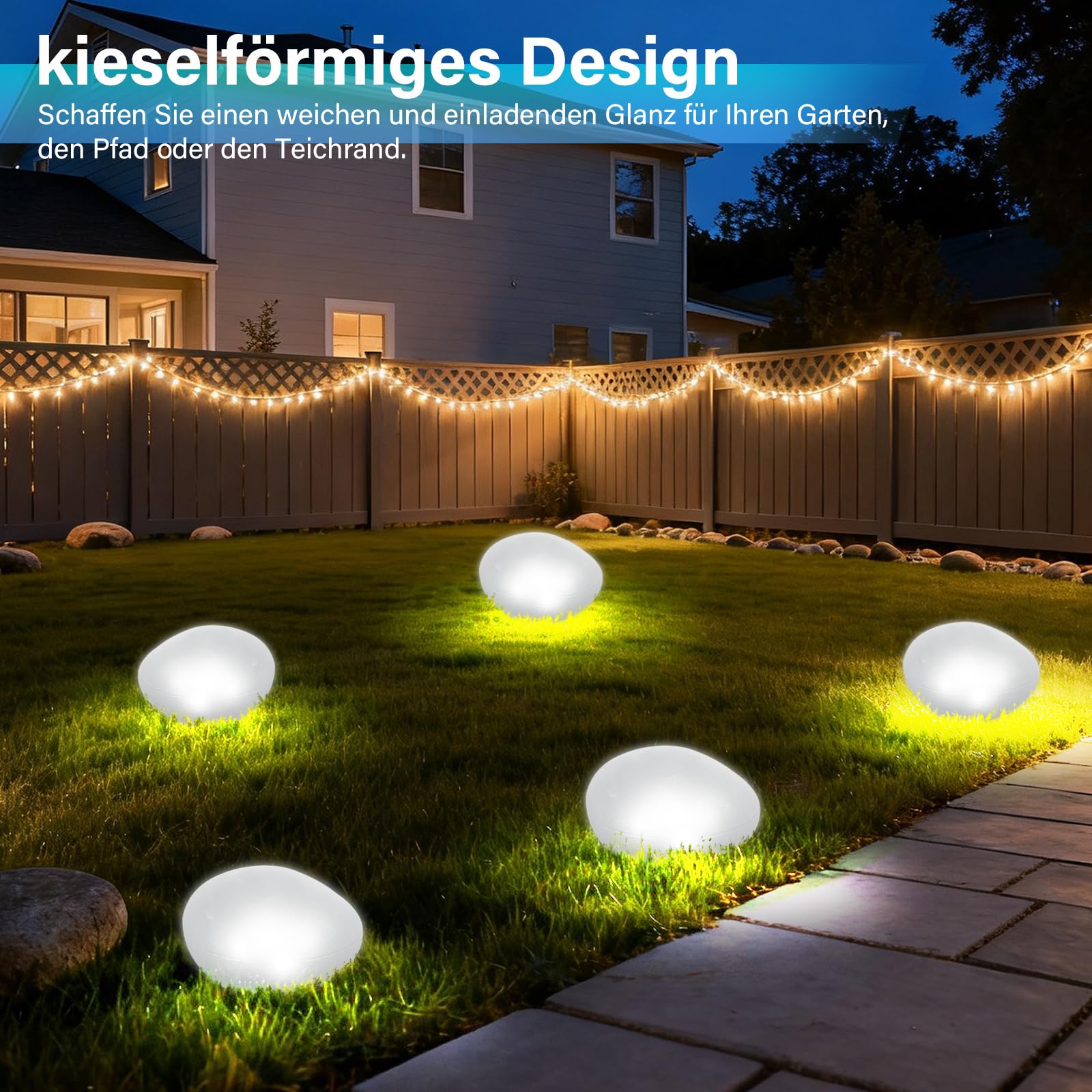 1PCS Lámpara de Vidrio Solar de Luz Blanco Frío, Lámpara de Sendero Solar con 4 LEDs, Resistente al Agua IP44, Encendido Automático/Apagado Automático, Adornos de Jardín para Césped, Suelo y