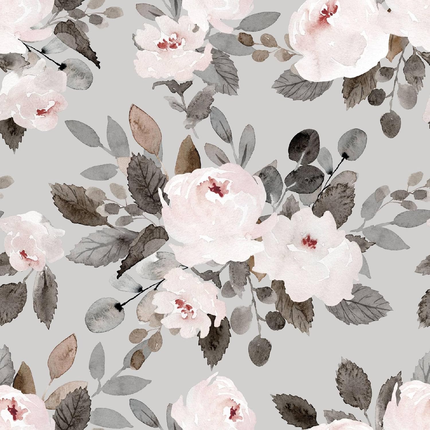 Vintage Floral Peel and Stick Wallpaper Pink Peony Self Adhesive Removable Watercolor Wallpaper Vinyl Flower Contact Paper Cabinet Shelf Liner Decor 17.7"x118"