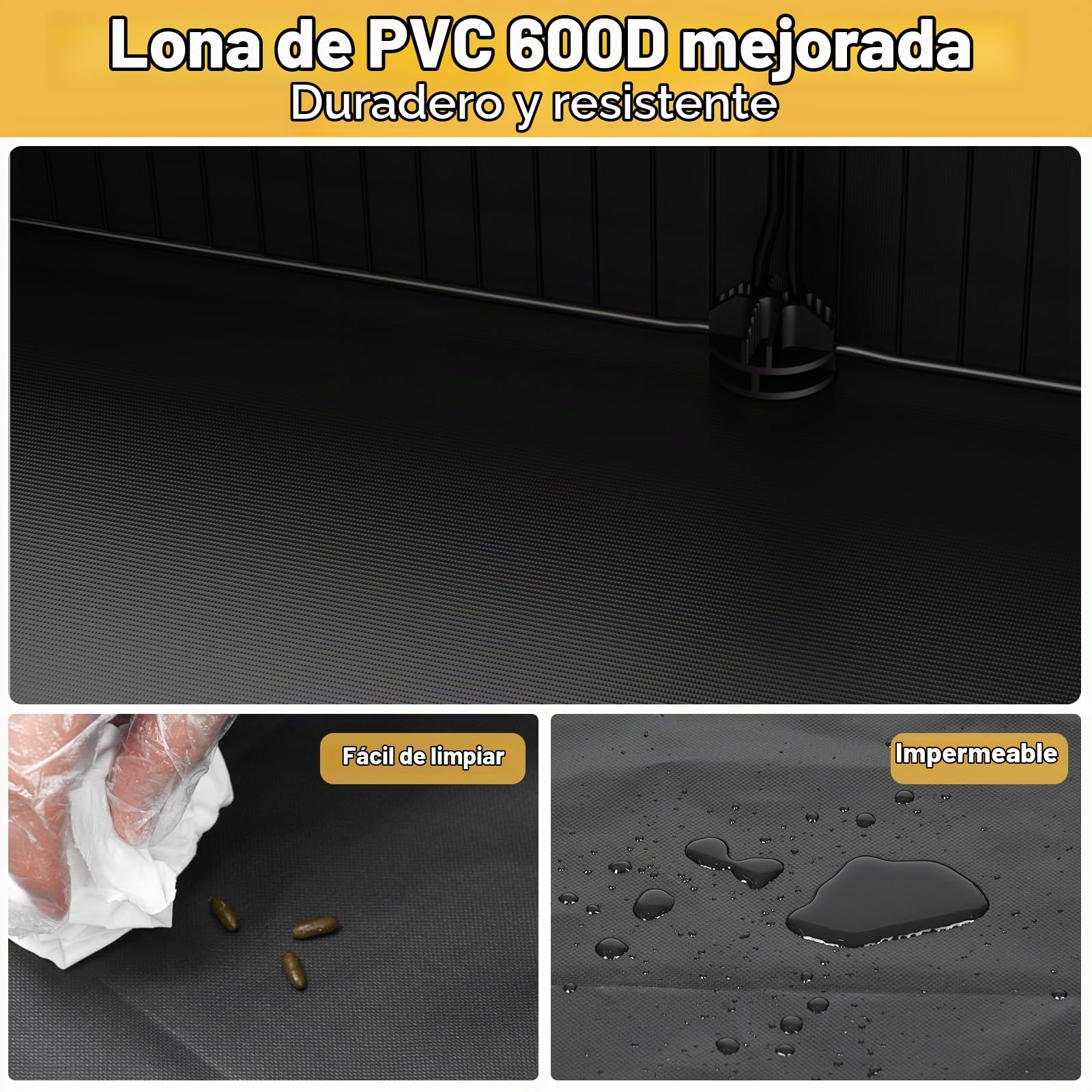 Aystkniet Jaula para cobayas, 122 x 60 x 40 cm (largo x ancho x alto) con cubierta, alfombrilla de suelo