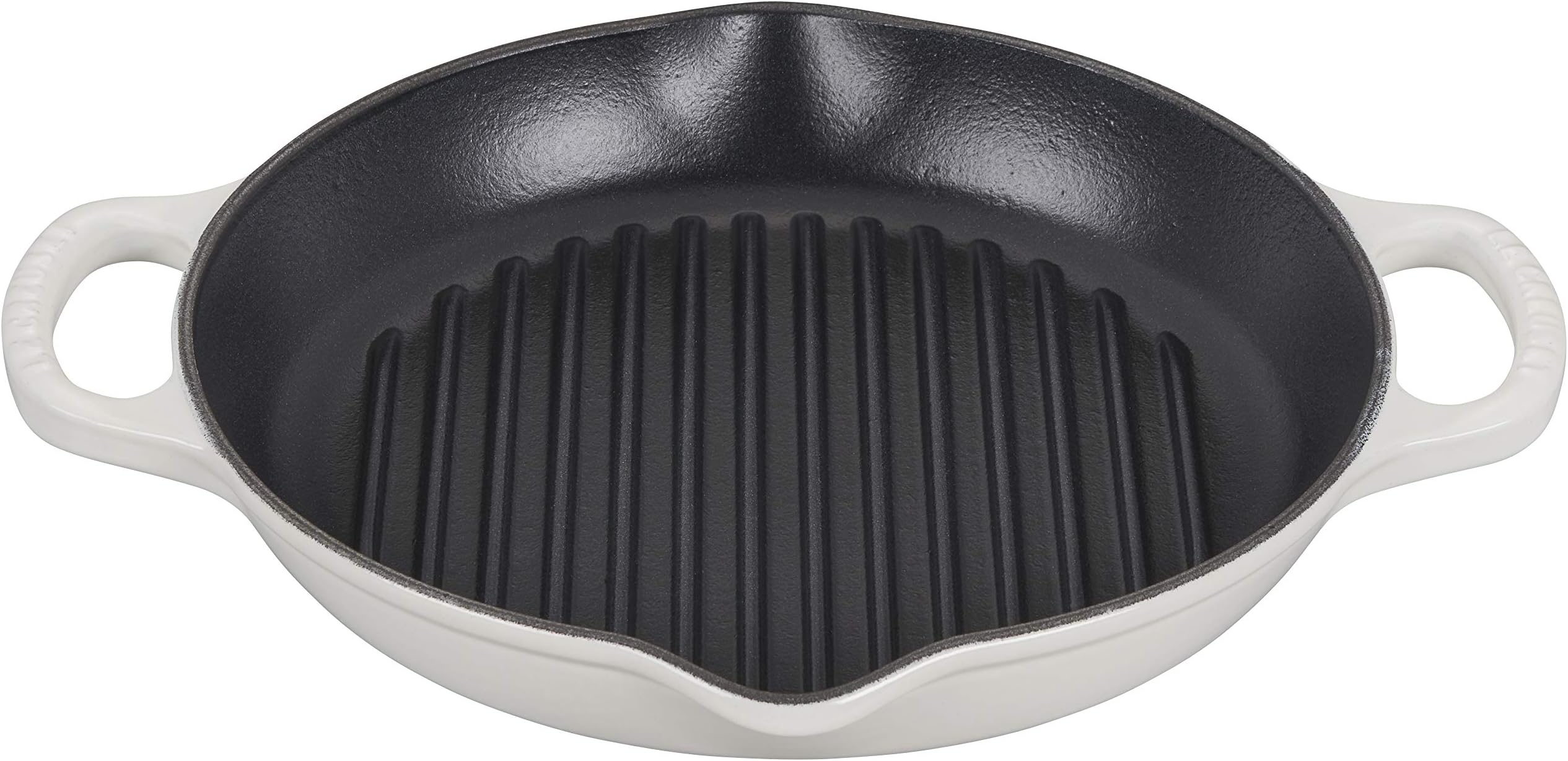Le Creuset Enameled Cast Iron Signature Deep Round Grill, 9.75", White