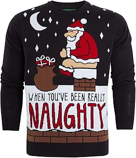 shelikes Mens Christmas Jumper Ugly Sweatshirts Novelty Knitwear Top Long Sleeve Sweaters | Xmas Jumpers | Santa Sweatshirt | Festive Sweater