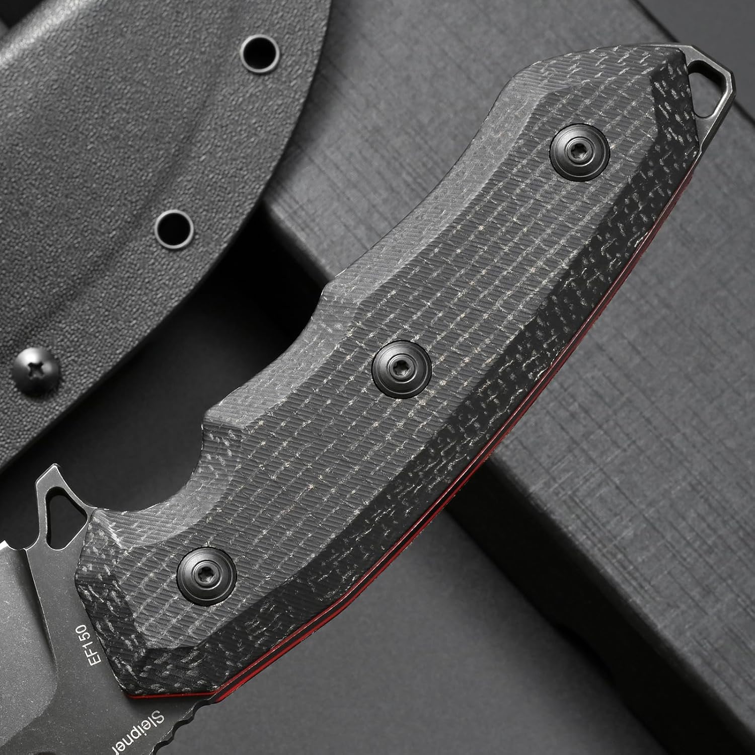 Eafengrow EF150 Fixed Blade Knife Sleipner Steel Blade Micarta Handle Full Tang EDC Tool Straight Knife for Working Camping Survival