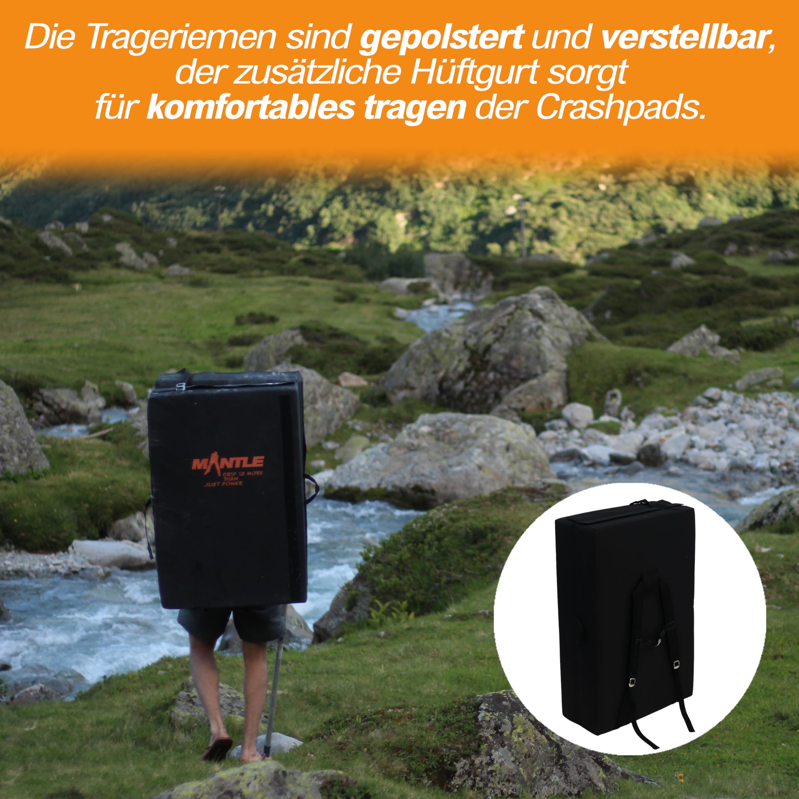 Mantle, Tappetino Protettivo Crash Pad, Nero (Schwarz), XL