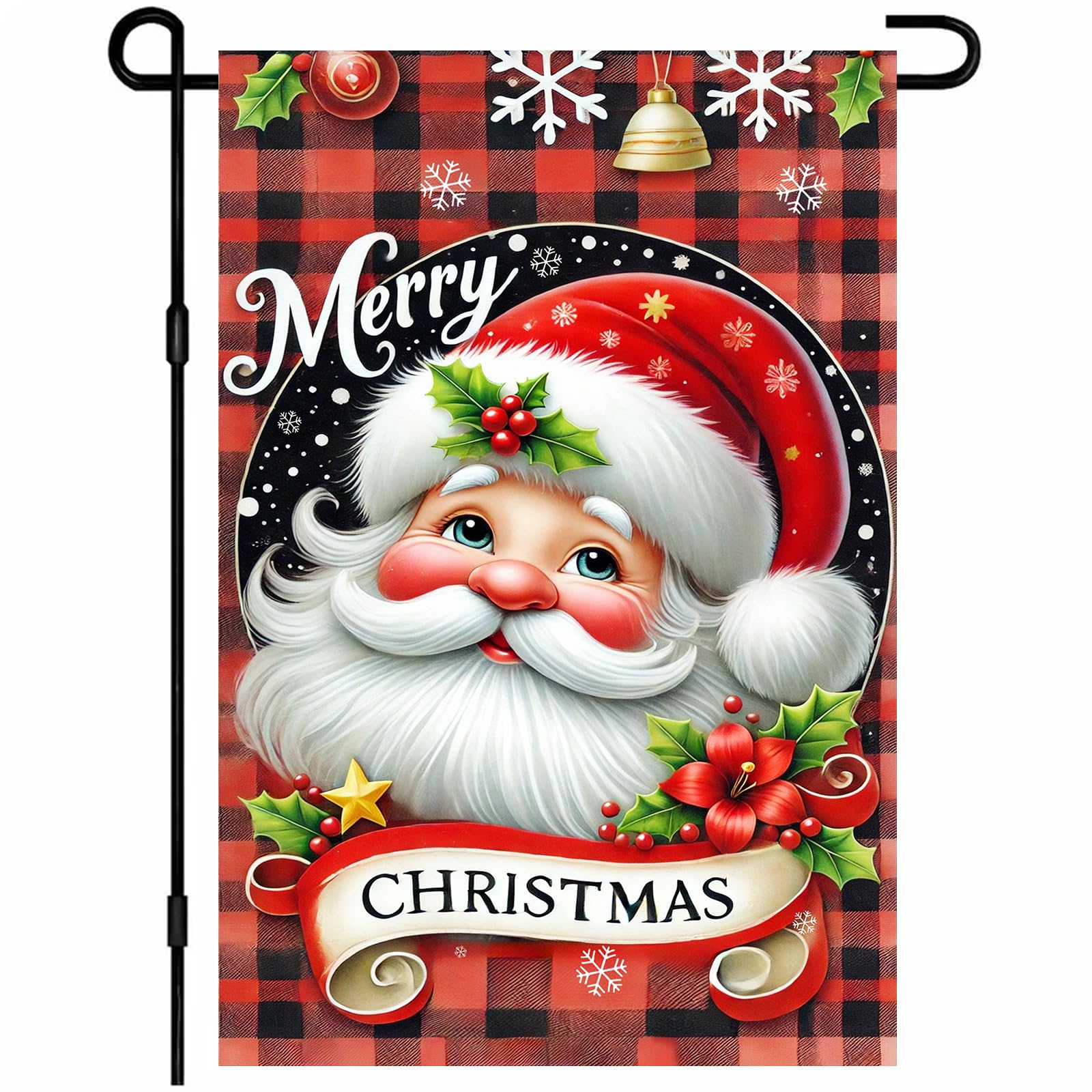 BlissYard Christmas Santa Claus Garden Flag 12x18 Inch Polyester
