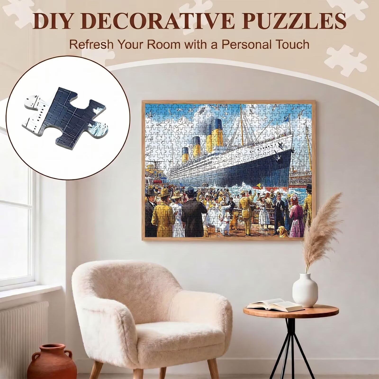 navi molo Puzzle 2000 Pezzi per Adulti, Puzzle in Legno - Collezione Classica con Poster Incluso - Sfida di Concentrazione e Passatempo Antistress, Gioco Educativo per Famiglia, 99 x 70 cm f0-643