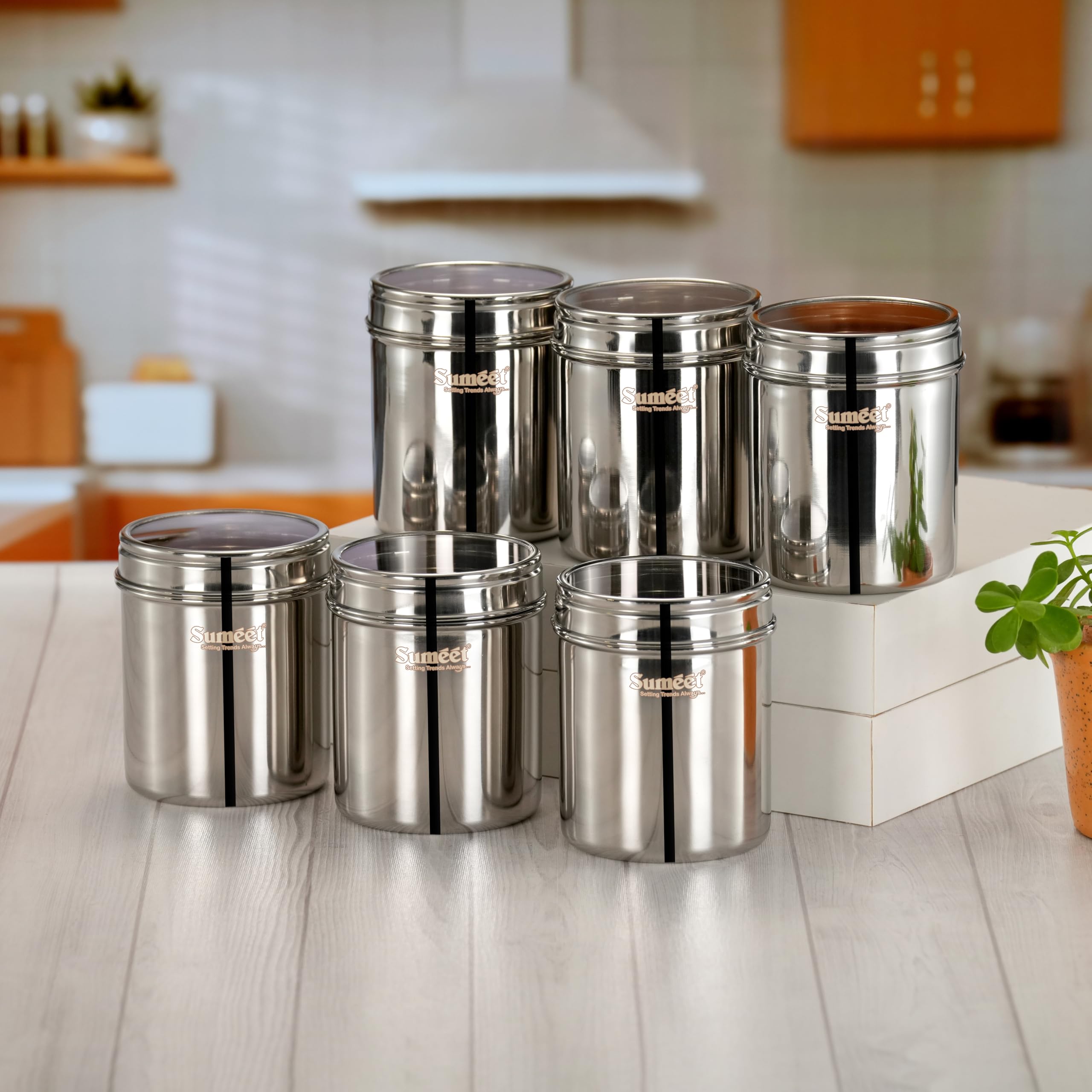 Sumeet Stainless Steel Containers - Set of 2 -7 Sumeet Stainless Steel Containers - Set of 2 -7
