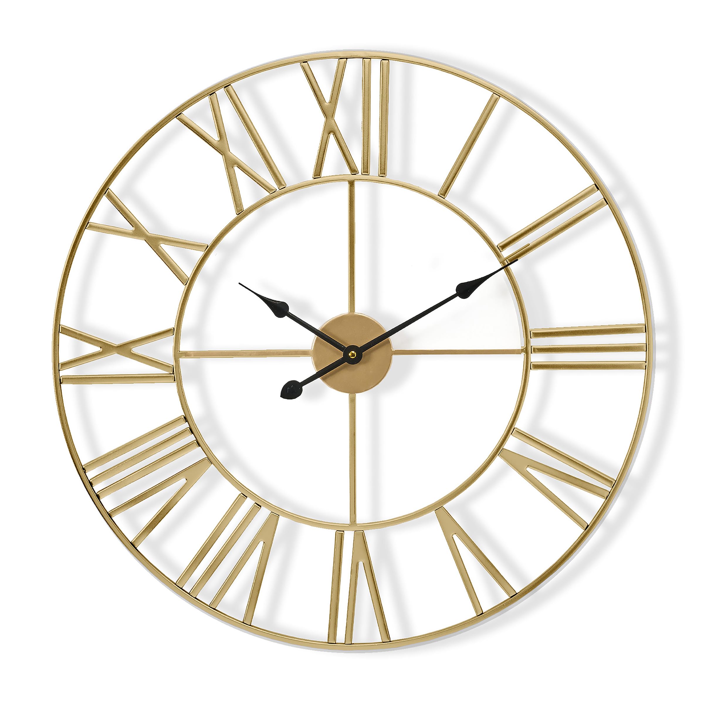 Sorbus Large Wall Clock for Living Room Decor – Easy to Hang 16-Inch Big Wall Clock – Metal Wall Art for Kitchen, Bedroom, Home, Office – Analog Decorative Wall Clock (Silver)